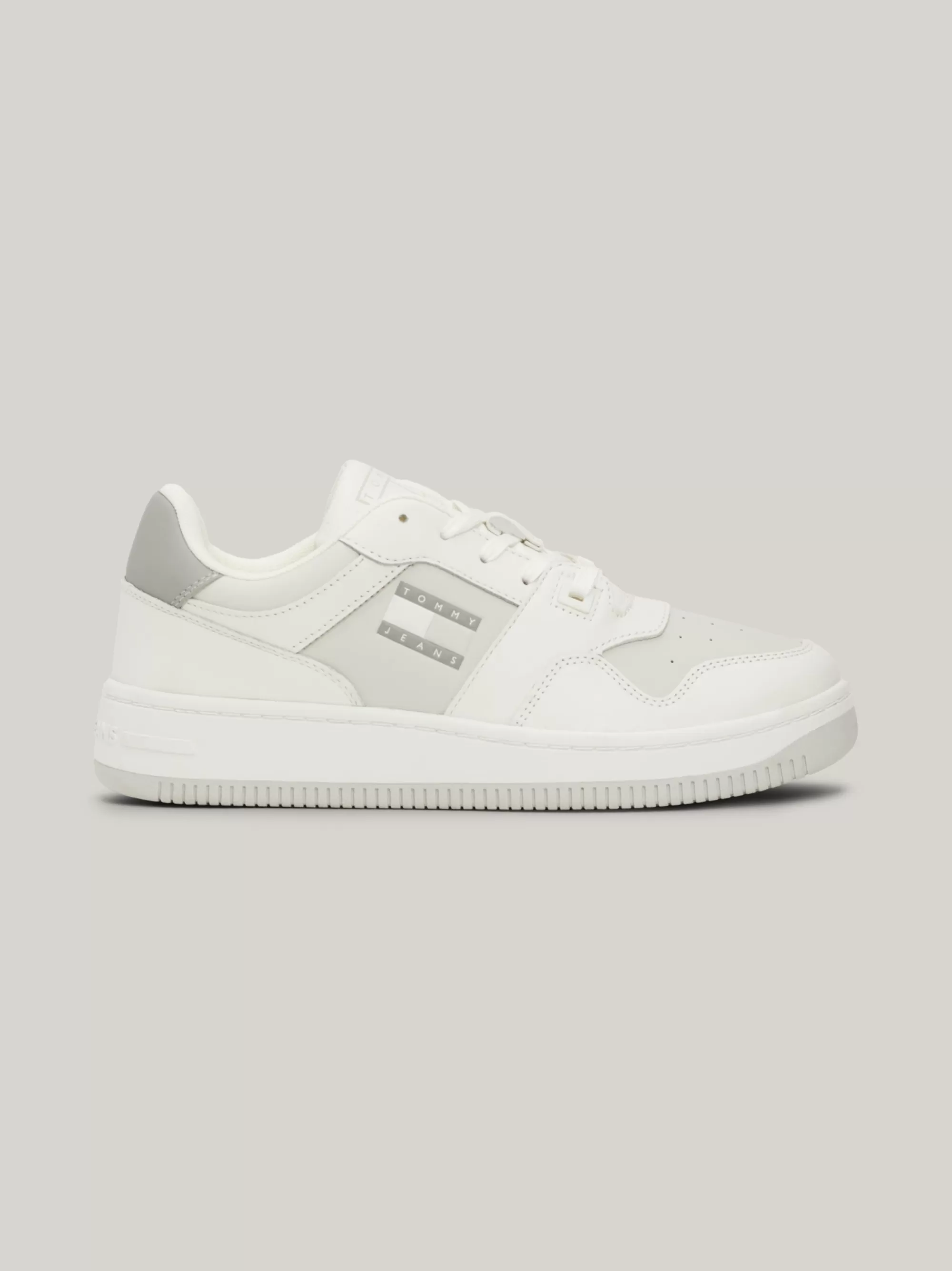 Sneakers*Tommy Hilfiger Retro Ton-sur-ton Leren Basketbalsneaker STRATUS GREY