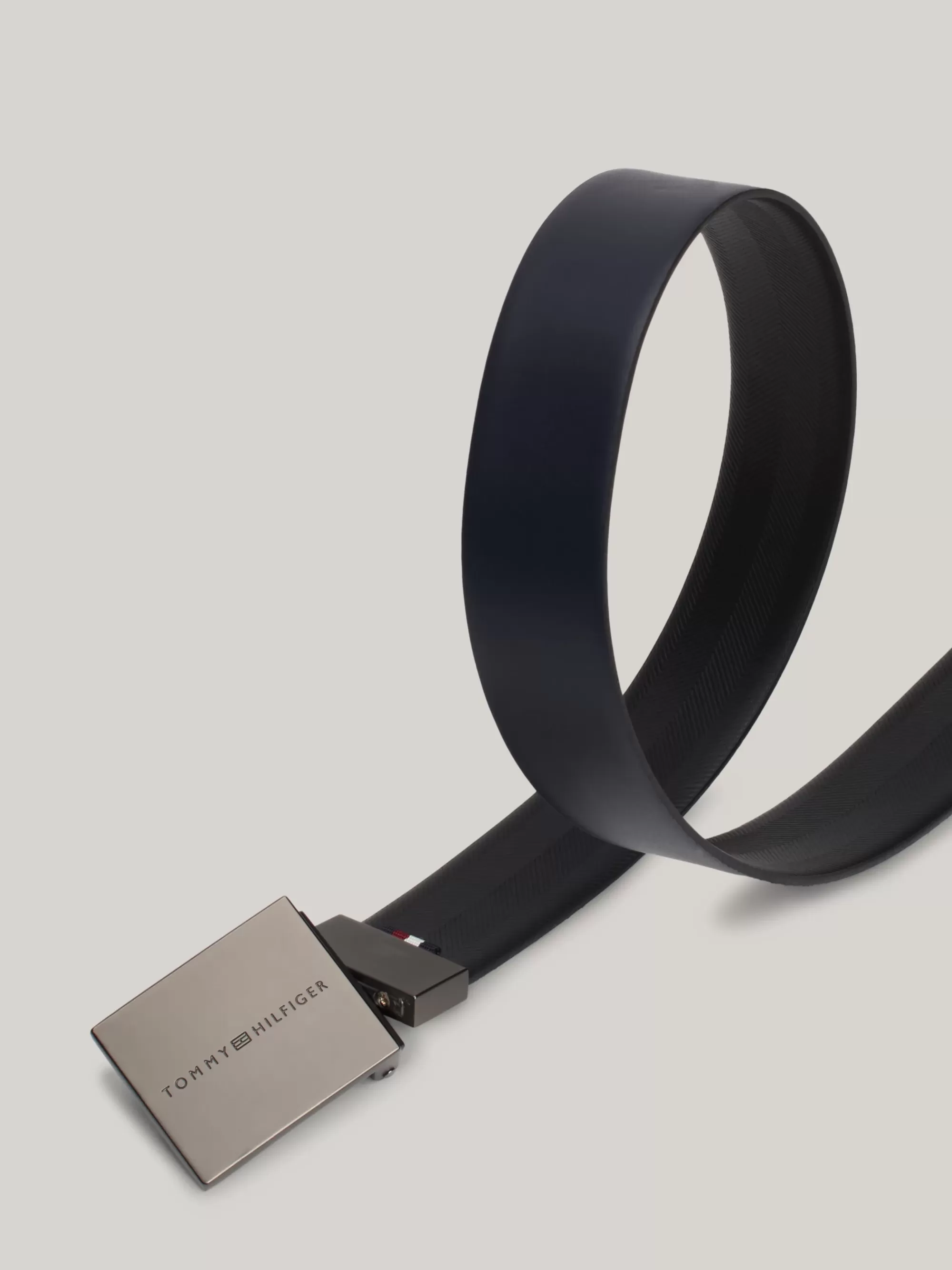 Riemen*Tommy Hilfiger Reversible Leren Riem Met Getextureerde Finish SPACE BLUE
