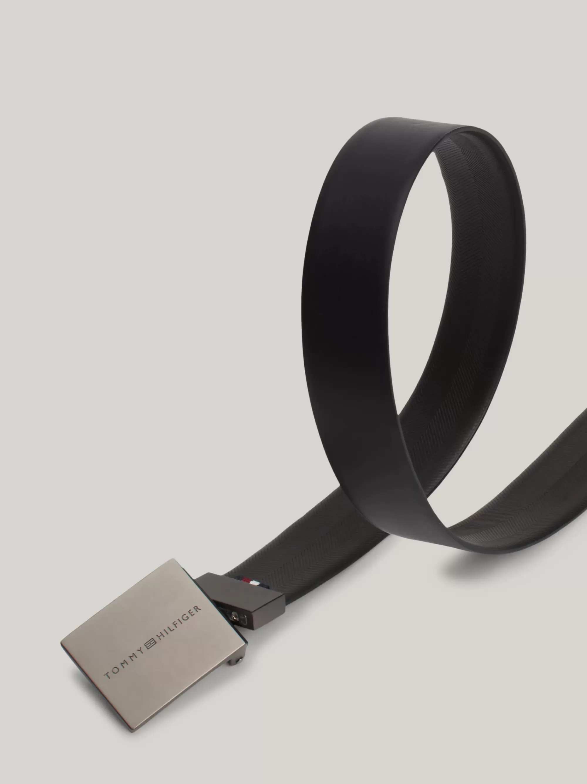 Riemen*Tommy Hilfiger Reversible Leren Riem Met Getextureerde Finish BLACK