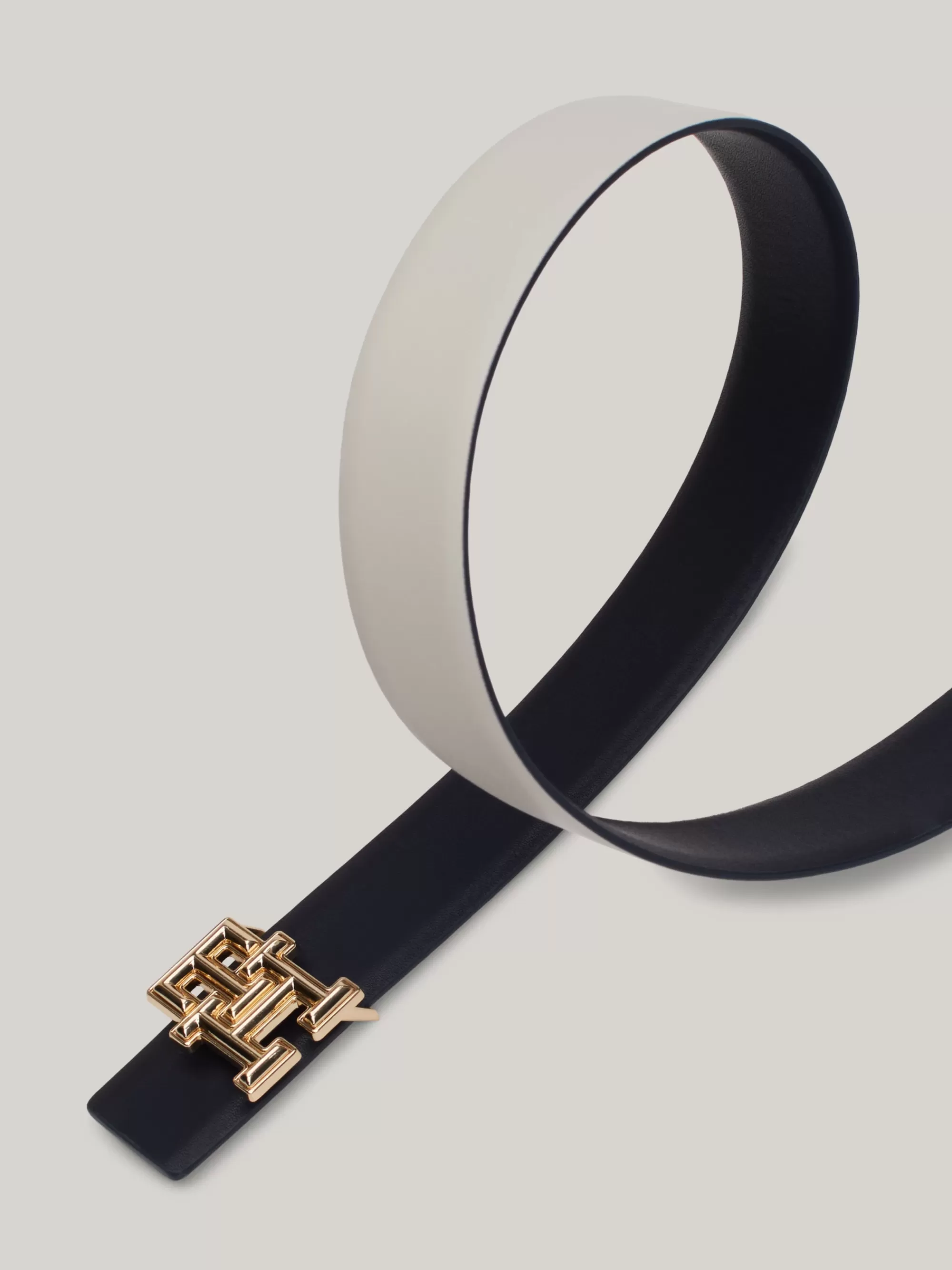 Riemen*Tommy Hilfiger Reversible Leren Riem Met Monogramgesp SPACE BLUE / ANCIENT WHITE