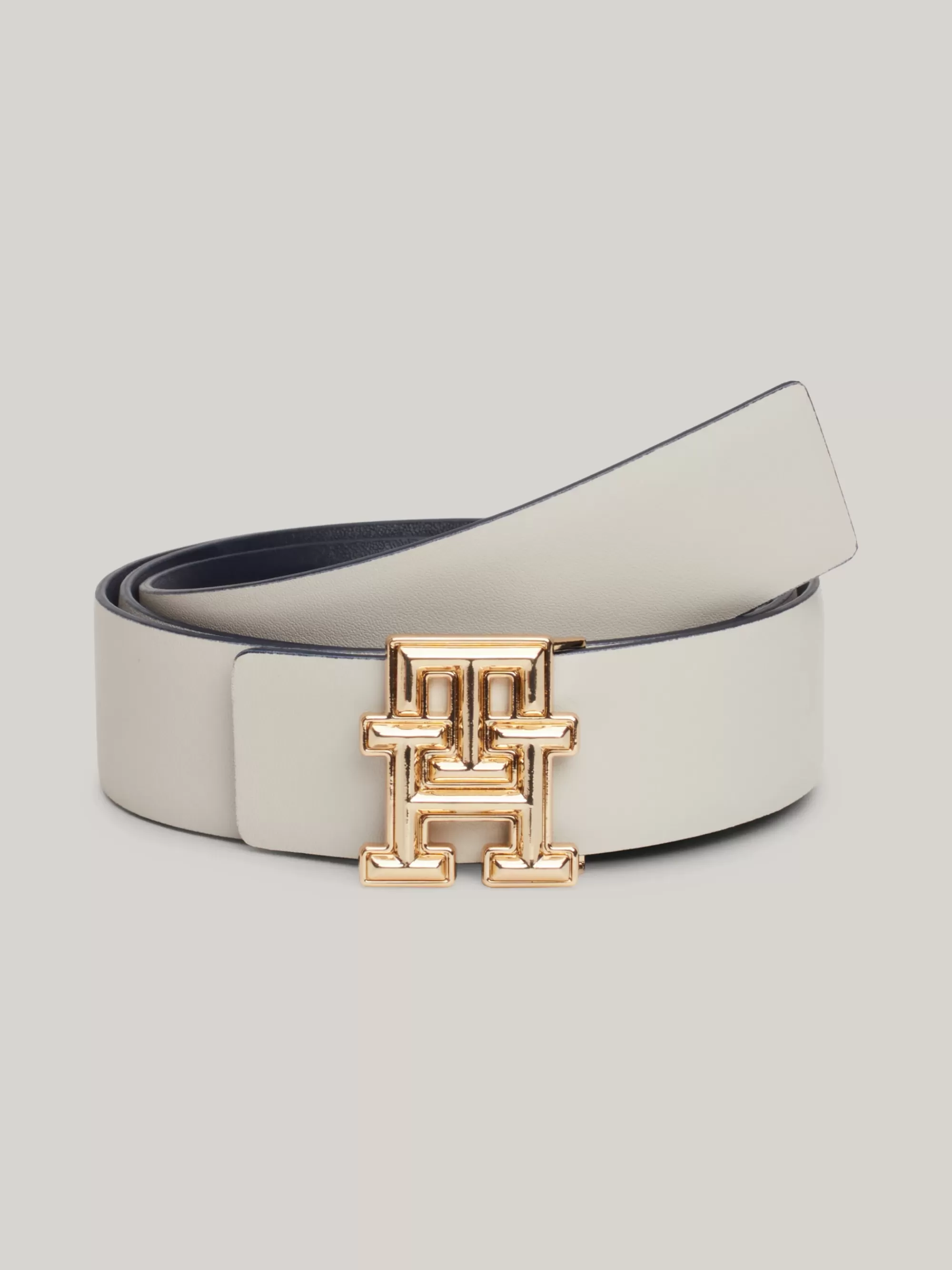 Riemen*Tommy Hilfiger Reversible Leren Riem Met Monogramgesp SPACE BLUE / ANCIENT WHITE