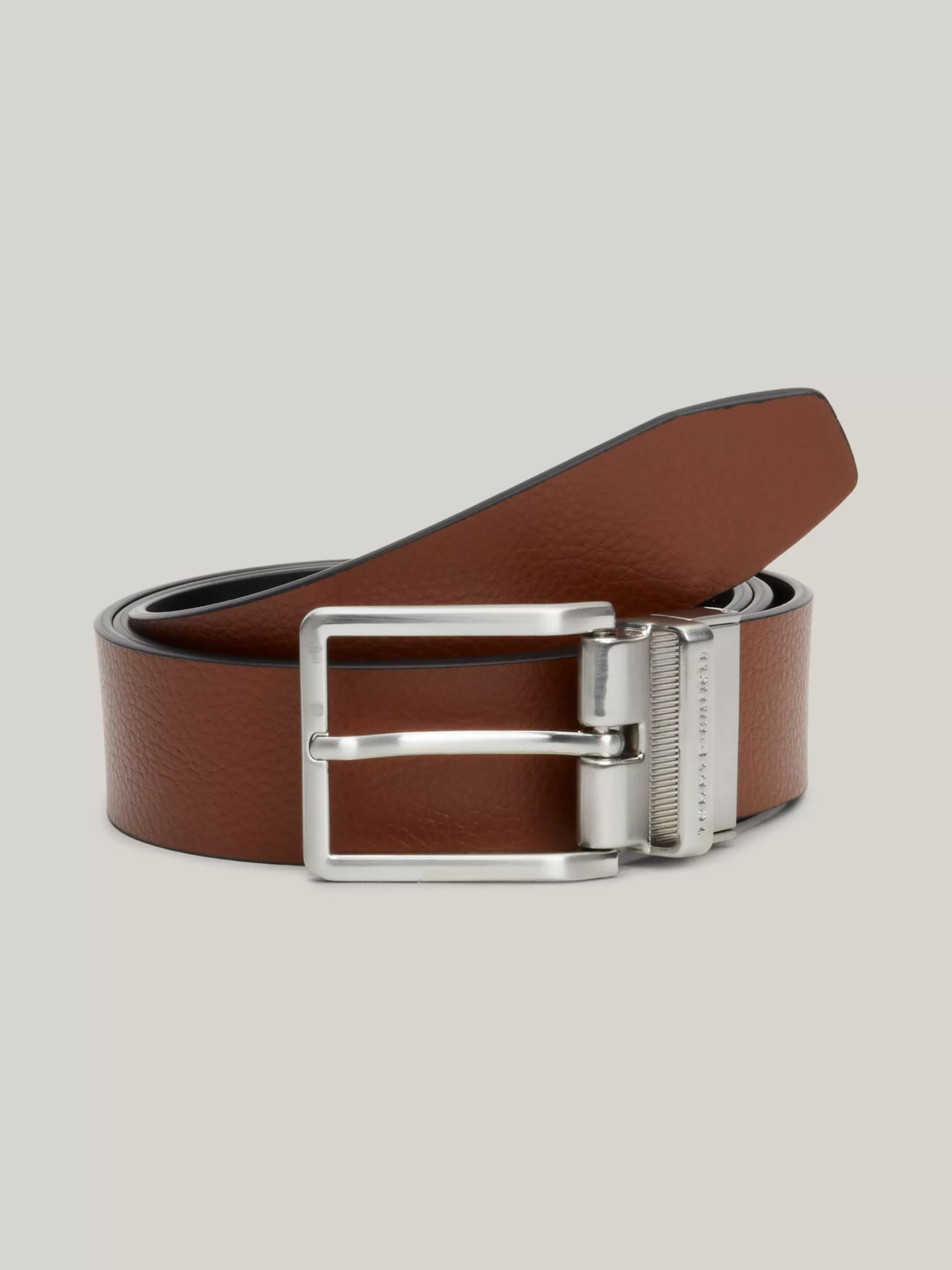 Riemen*Tommy Hilfiger Reversible Leren Riem Met Vierkante Gesp BLACK / WINTER COGNAC
