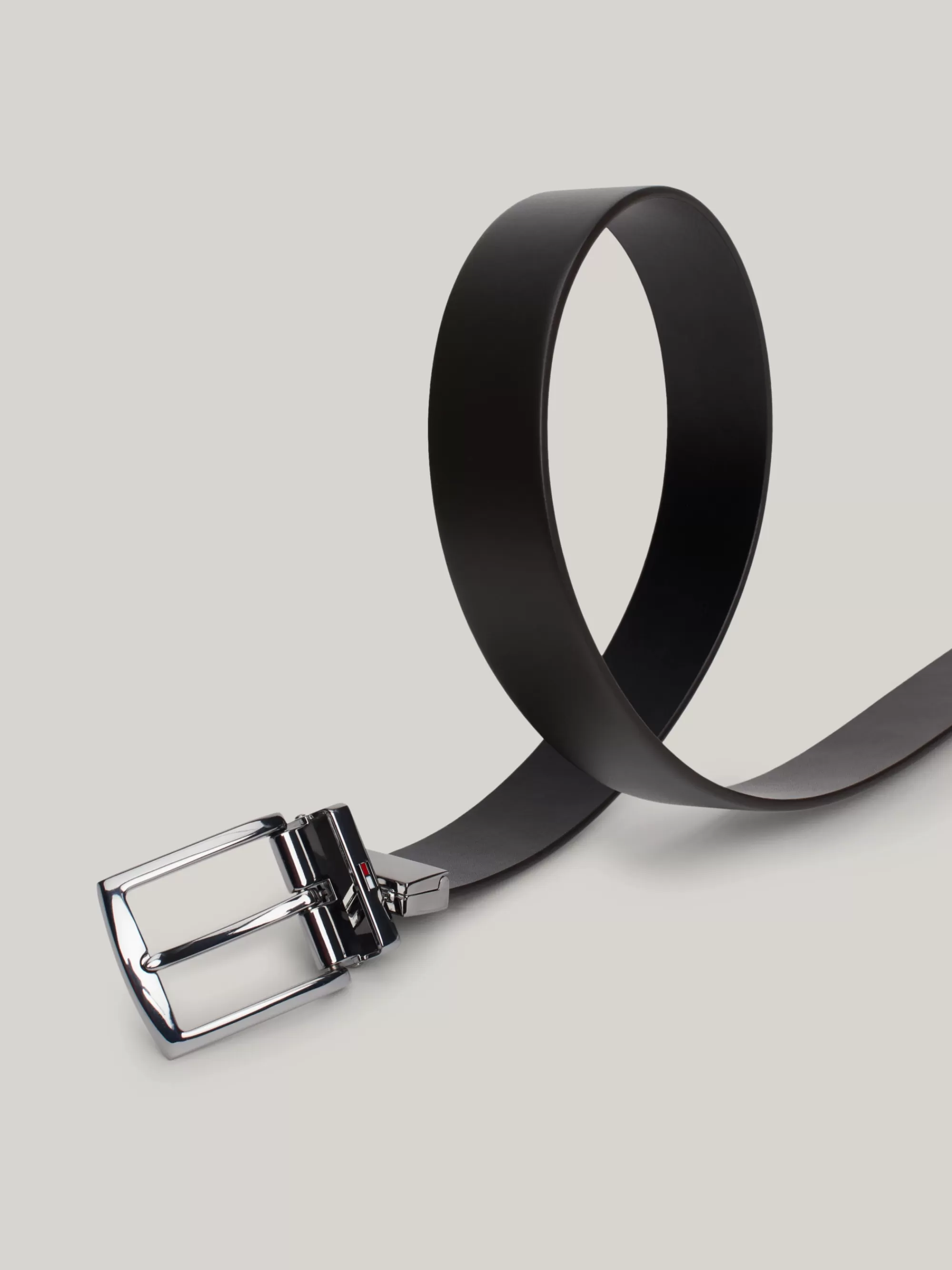 Riemen*Tommy Hilfiger Reversible Leren Riem Met Vierkante Gesp TESTI DI MORO / BLACK