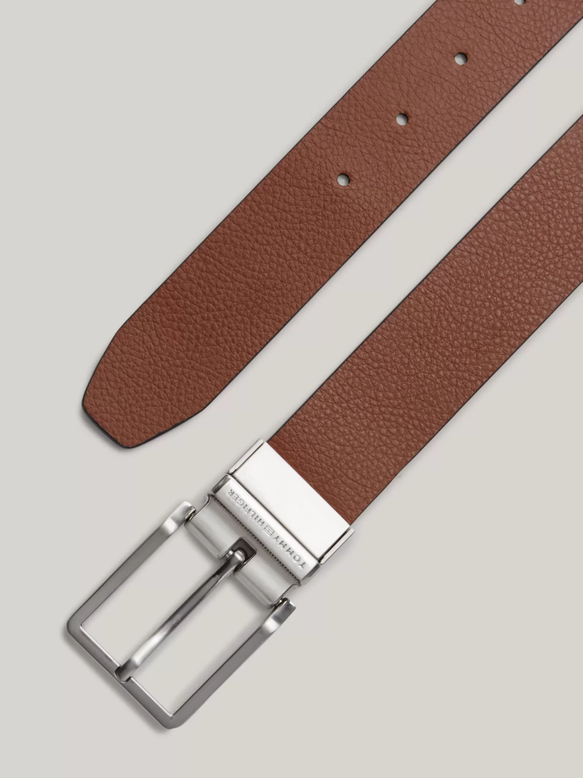 Riemen*Tommy Hilfiger Reversible Leren Riem Met Vierkante Gesp BLACK / WINTER COGNAC