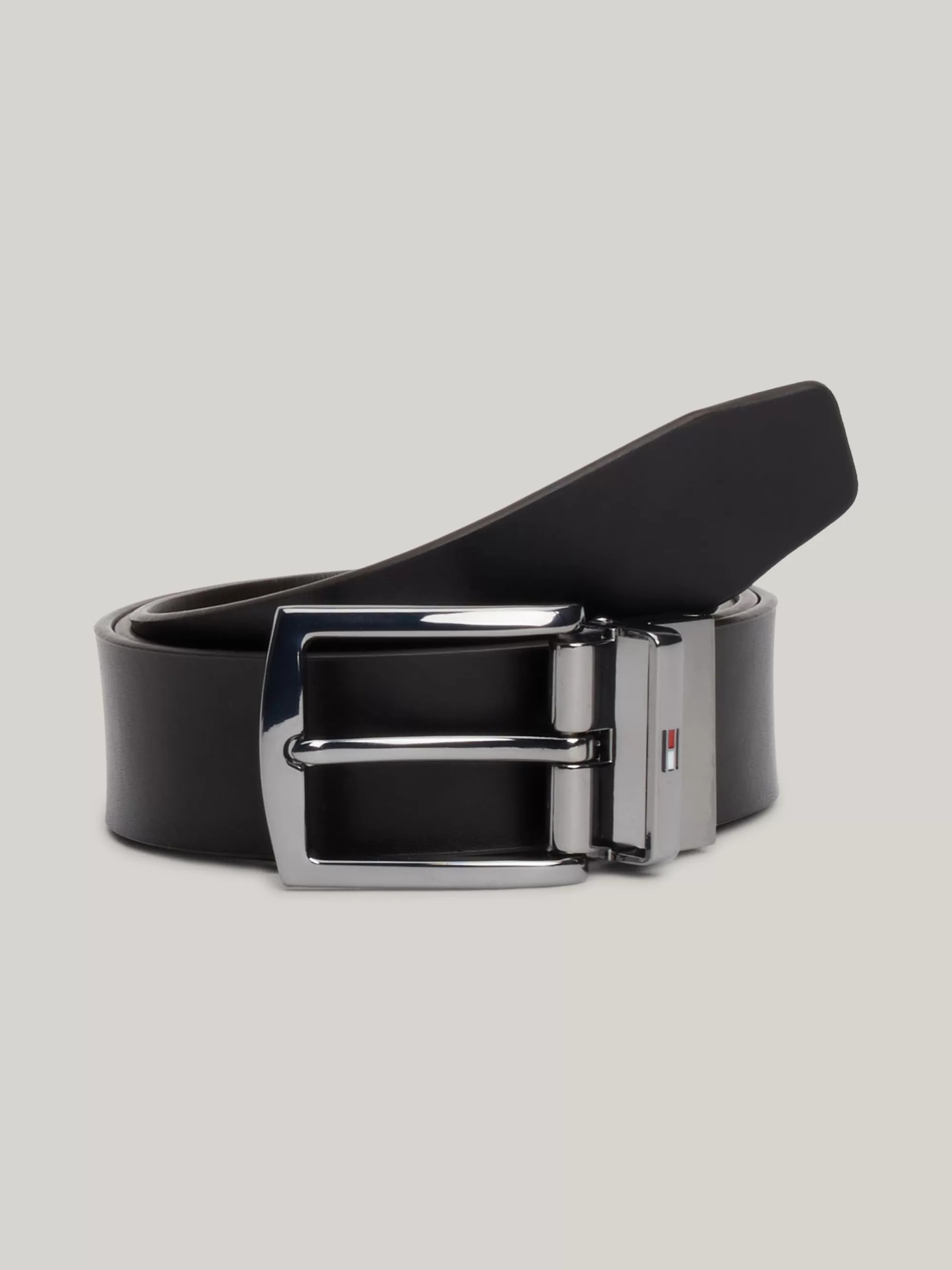 Riemen*Tommy Hilfiger Reversible Leren Riem Met Vierkante Gesp TESTI DI MORO / BLACK