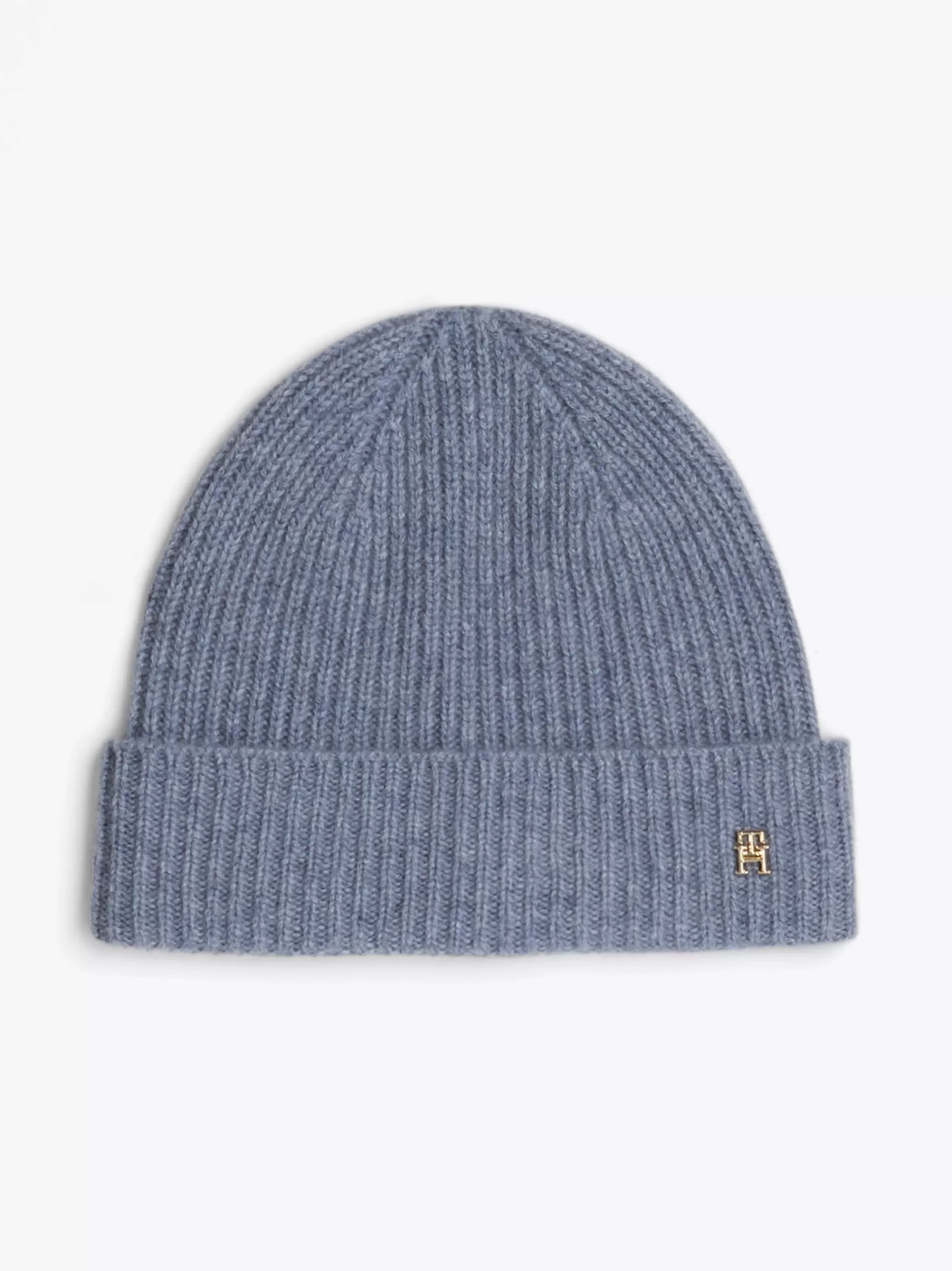 Mutsen | Mutsen & Sjaals*Tommy Hilfiger Ribgebreide Beanie Van Zuiver Kasjmier FADED INK MELANGE