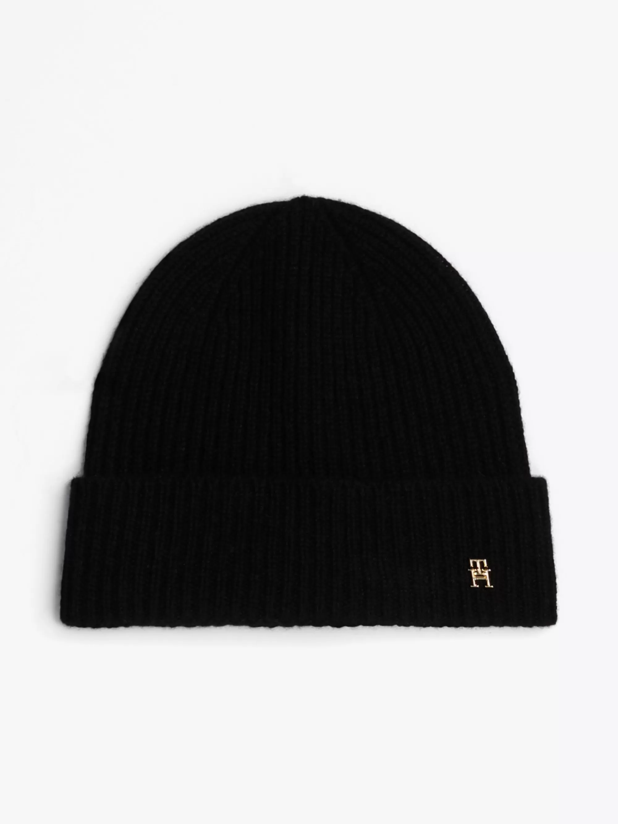 Mutsen | Mutsen & Sjaals*Tommy Hilfiger Ribgebreide Beanie Van Zuiver Kasjmier BLACK