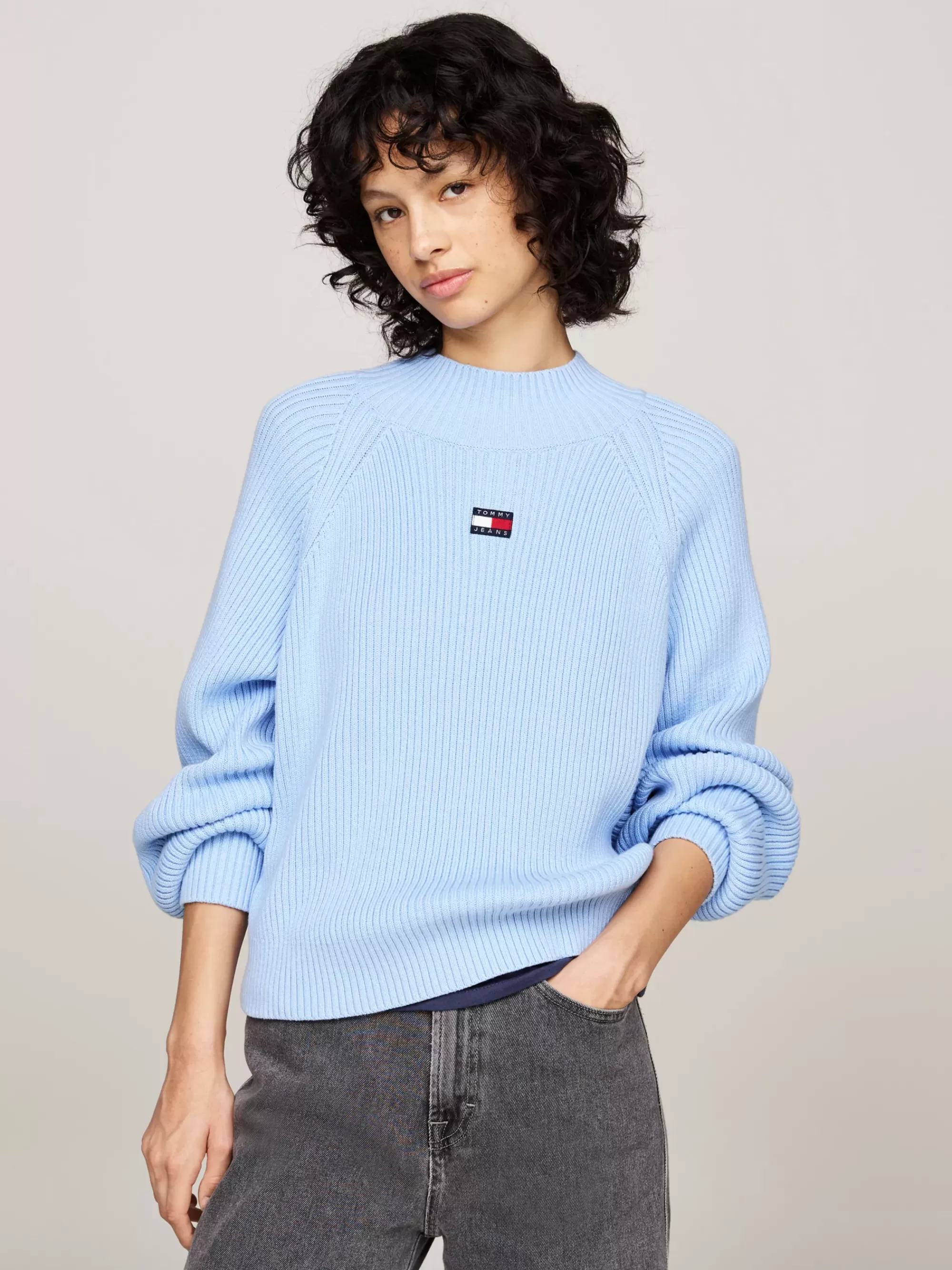 Truien | Truien & Vesten*Tommy Hilfiger Ribgebreide Boxy Trui Met Tommy-badge VESSEL BLUE