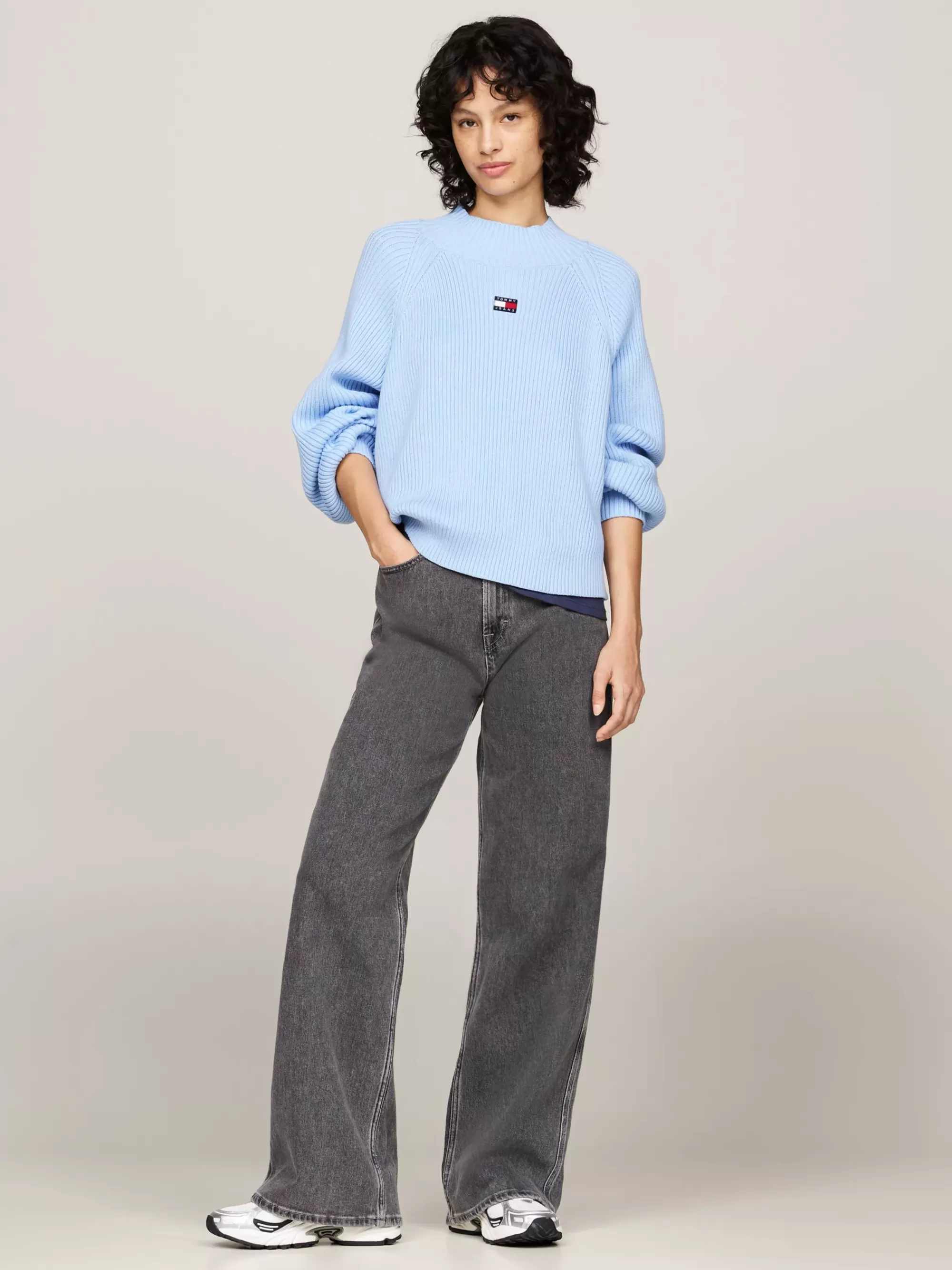 Truien | Truien & Vesten*Tommy Hilfiger Ribgebreide Boxy Trui Met Tommy-badge VESSEL BLUE