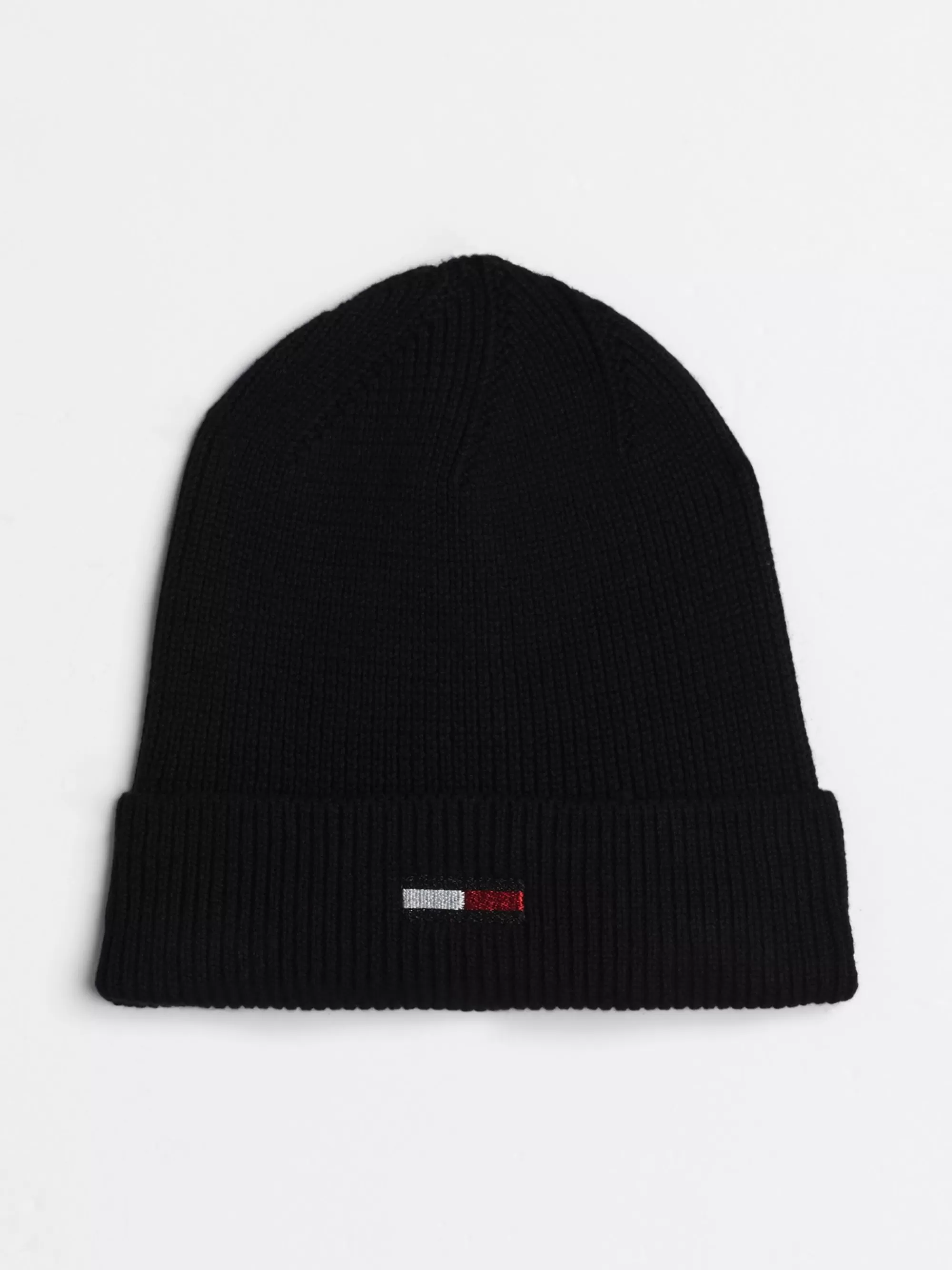 Mutsen | Mutsen & Sjaals*Tommy Hilfiger Ribgebreide Katoenen Beanie Met Vlag BLACK
