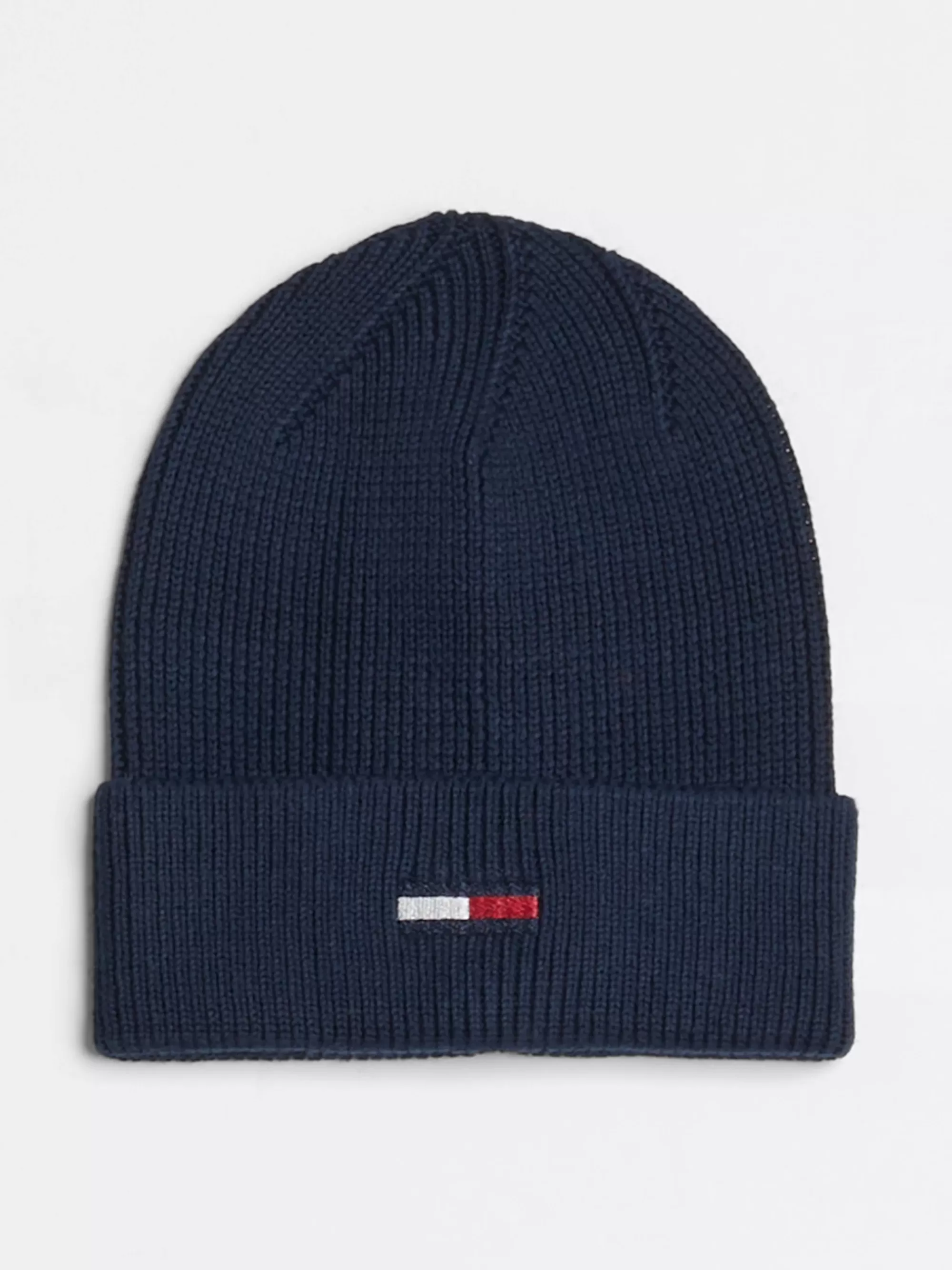 Mutsen | Mutsen & Sjaals*Tommy Hilfiger Ribgebreide Katoenen Beanie Met Vlag DARK NIGHT NAVY