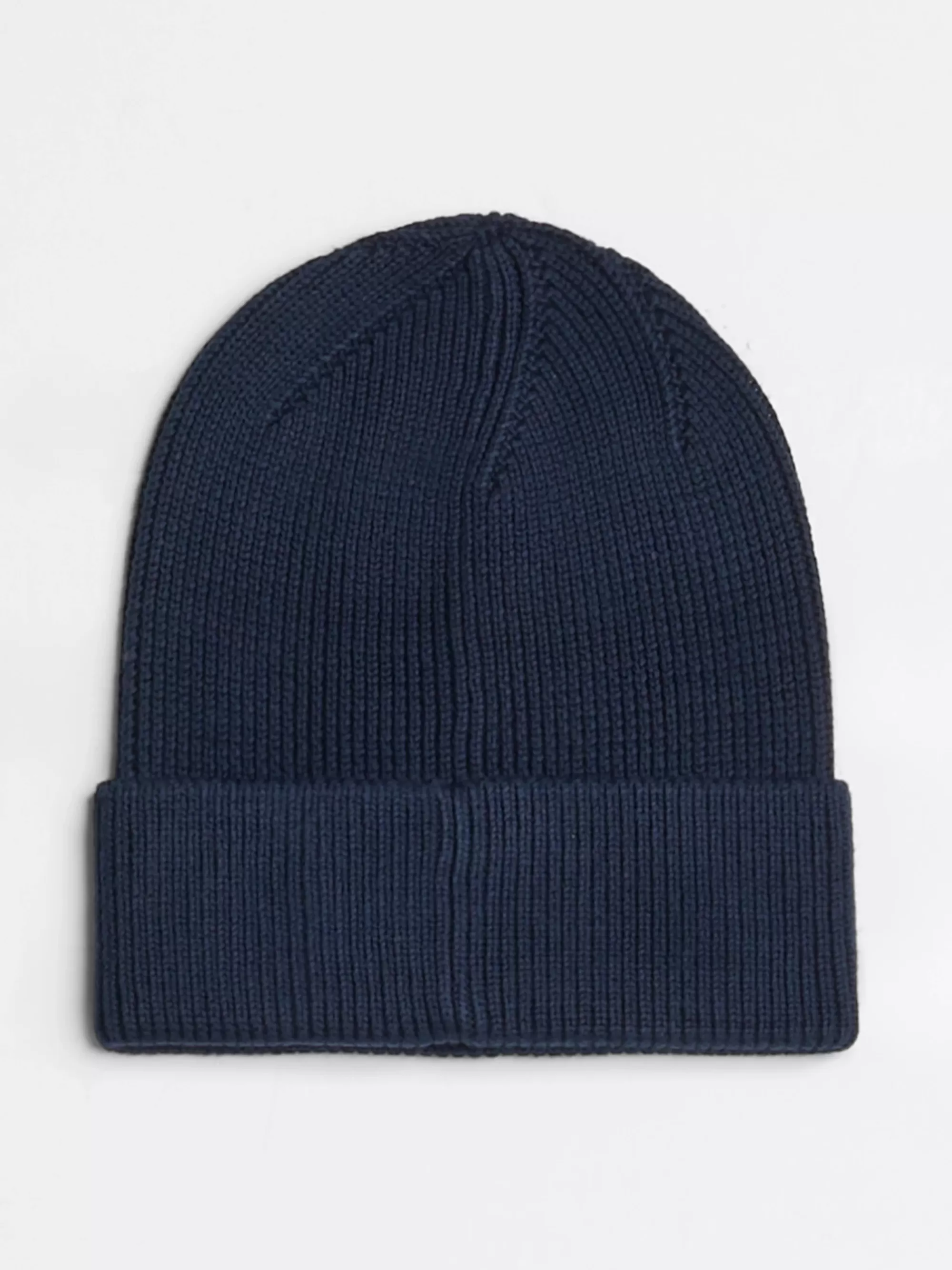 Mutsen | Mutsen & Sjaals*Tommy Hilfiger Ribgebreide Katoenen Beanie Met Vlag DARK NIGHT NAVY