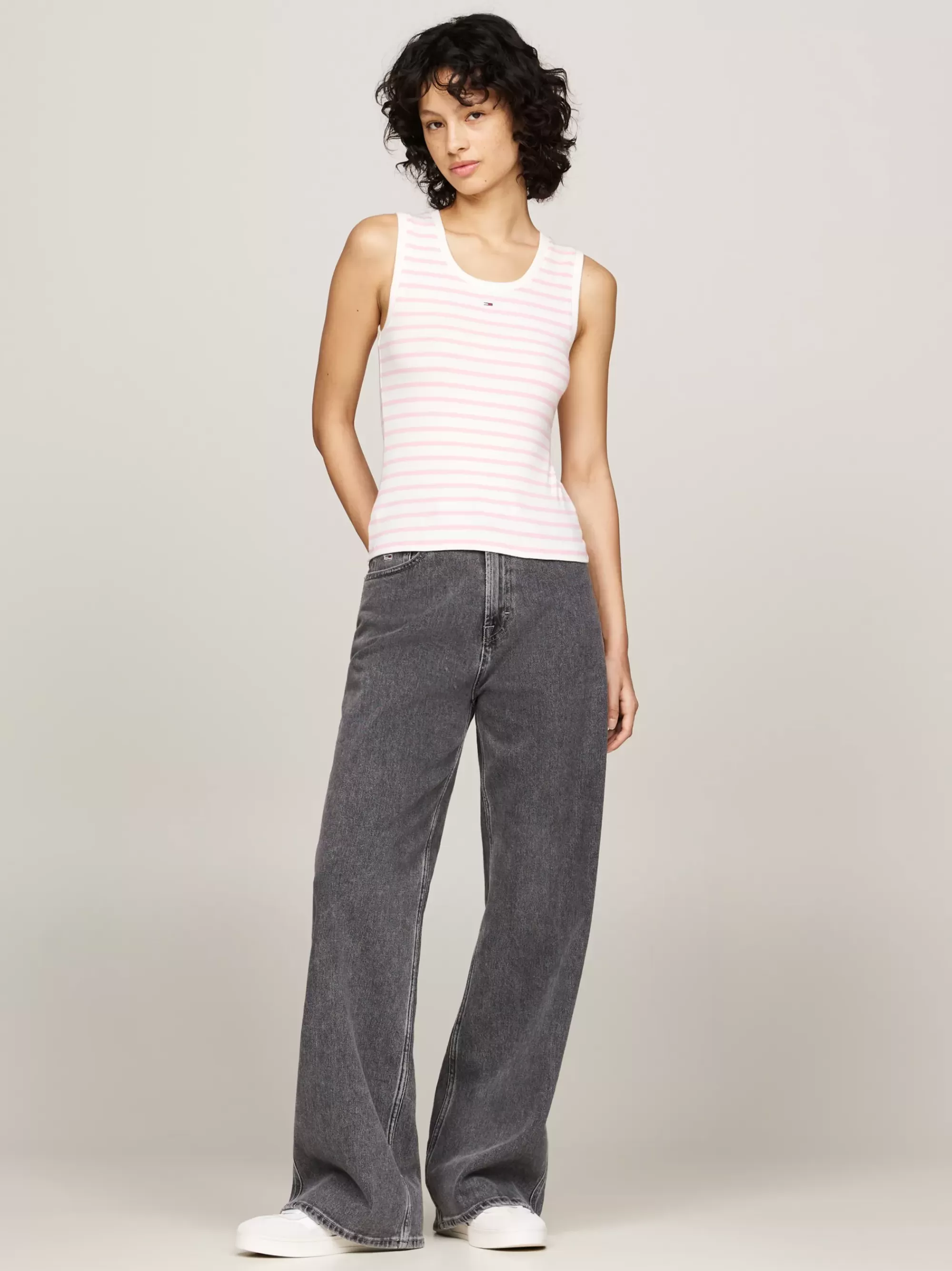 T-Shirts*Tommy Hilfiger Ribgebreide Tanktop Met Bretonse Streep BALLET PINK / MULTI
