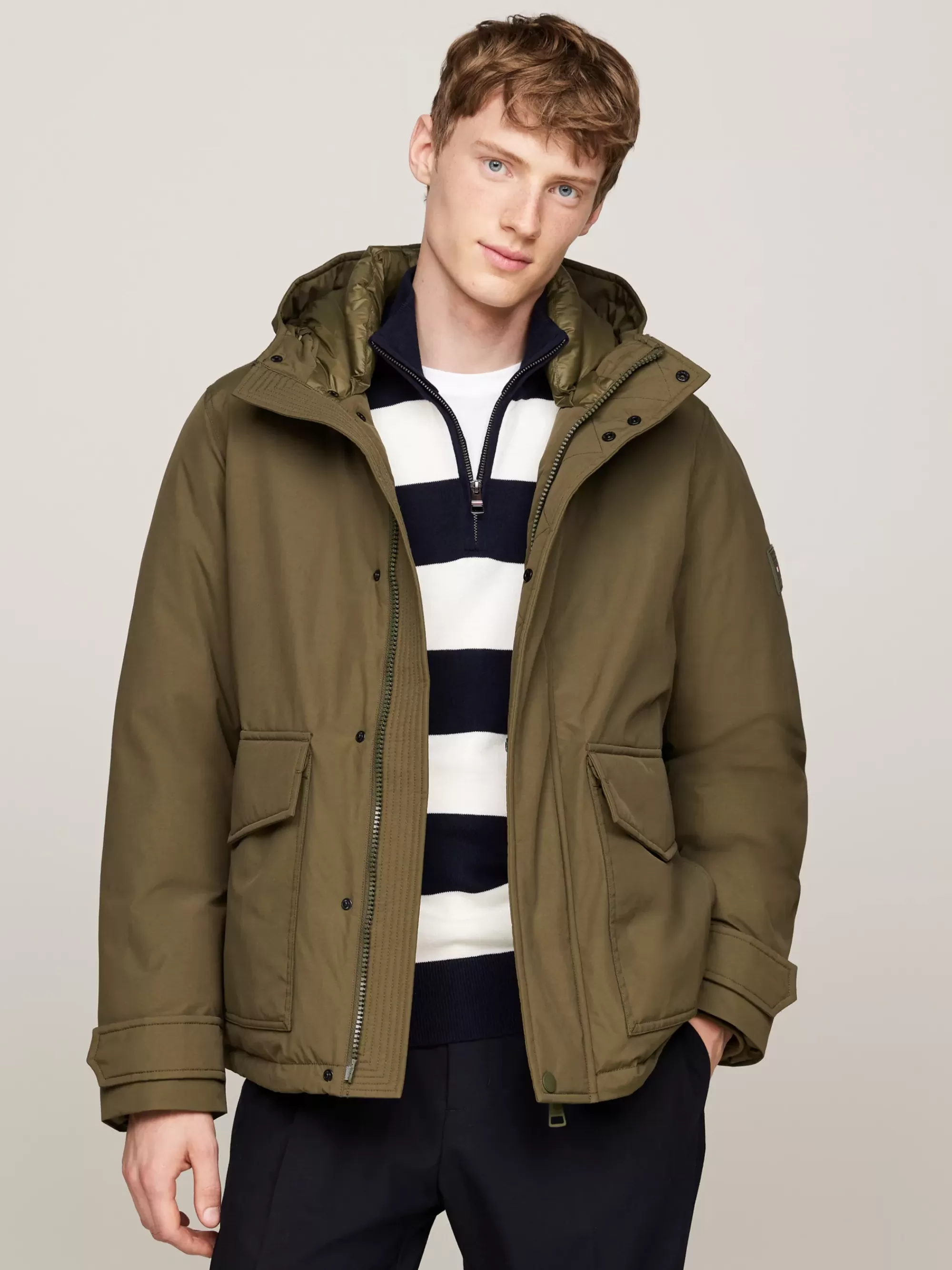 Jassen & Jacks*Tommy Hilfiger Rockie Donsjack Met Capuchon ARMY GREEN