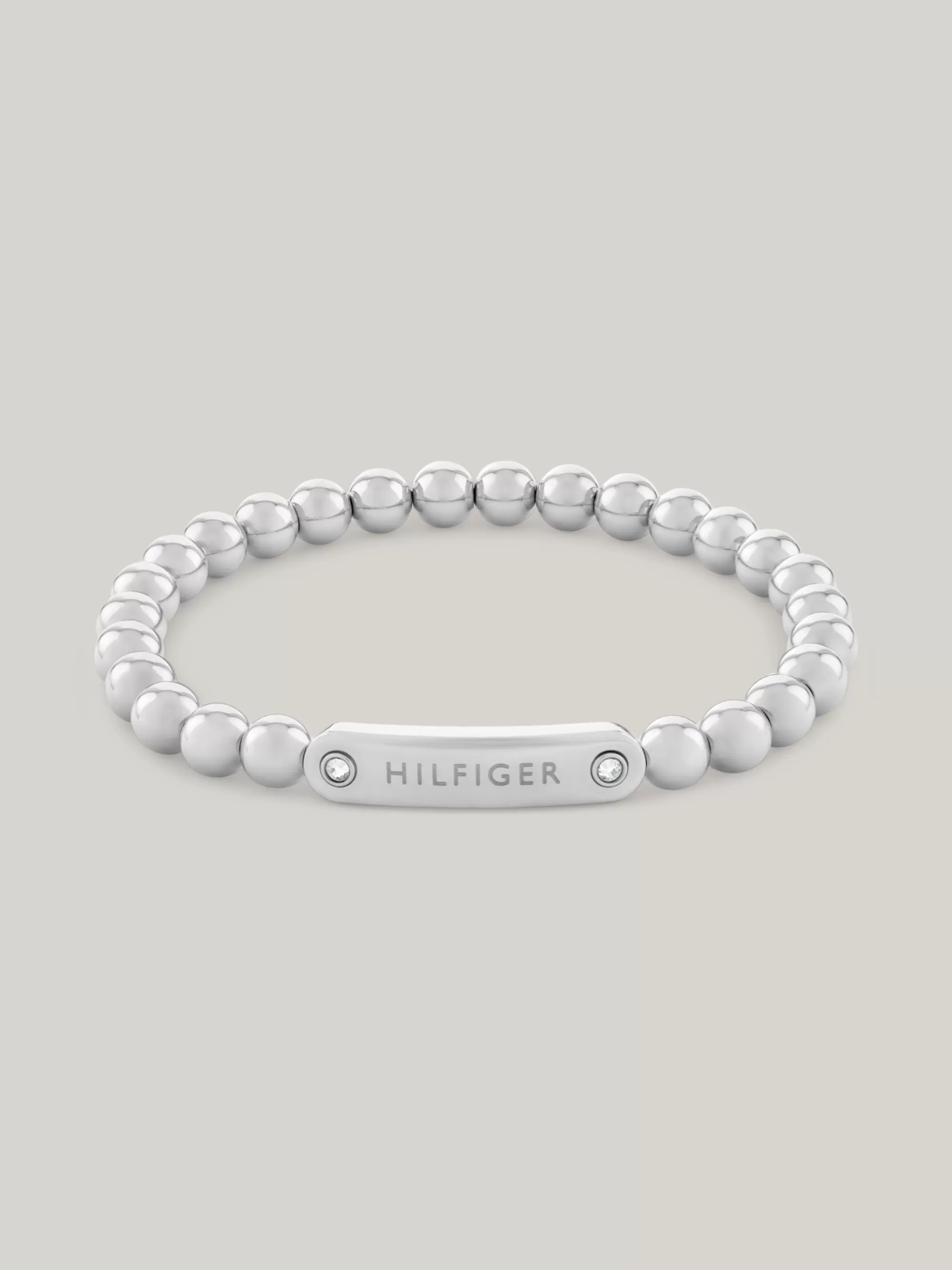 Sieraden*Tommy Hilfiger Roestvrijstalen Armband Met Kralen En Logo SILVER