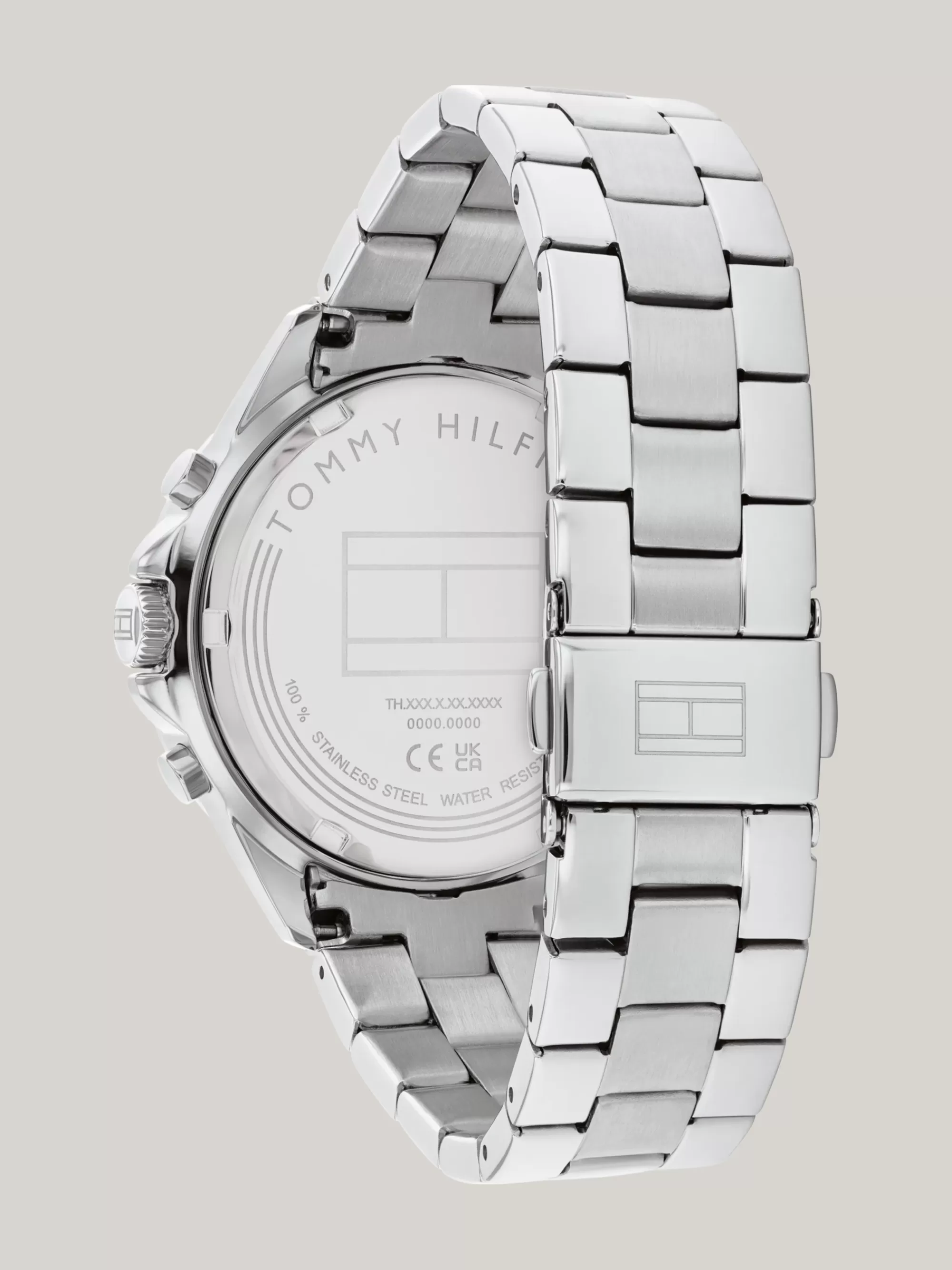 Horloges*Tommy Hilfiger Roestvrijstalen Horloge Met Blauwe Wijzerplaat SILVER
