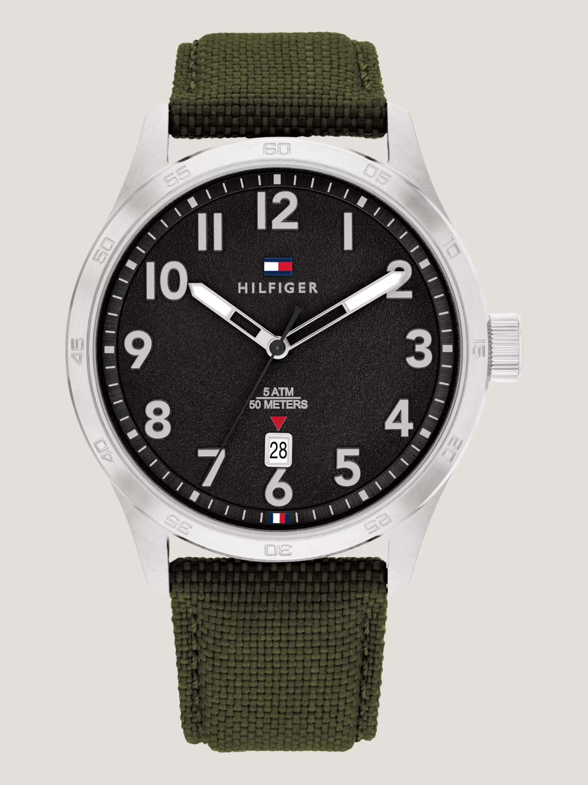Horloges*Tommy Hilfiger Roestvrijstalen Horloge Met CORDURA® Bandje GREEN