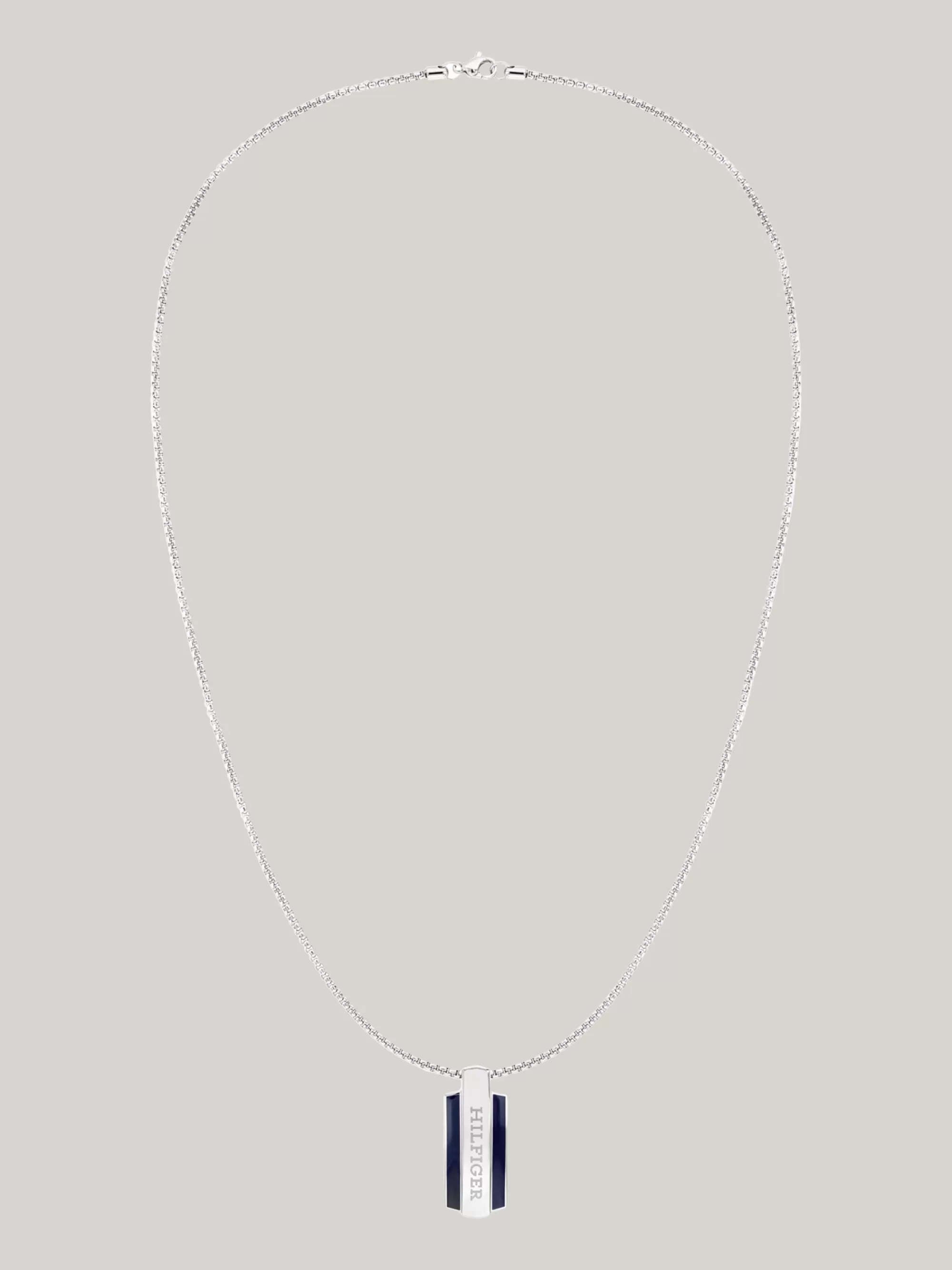 Sieraden & Manchetknopen*Tommy Hilfiger Roestvrijstalen Ketting Met Emaillen Hanger SILVER