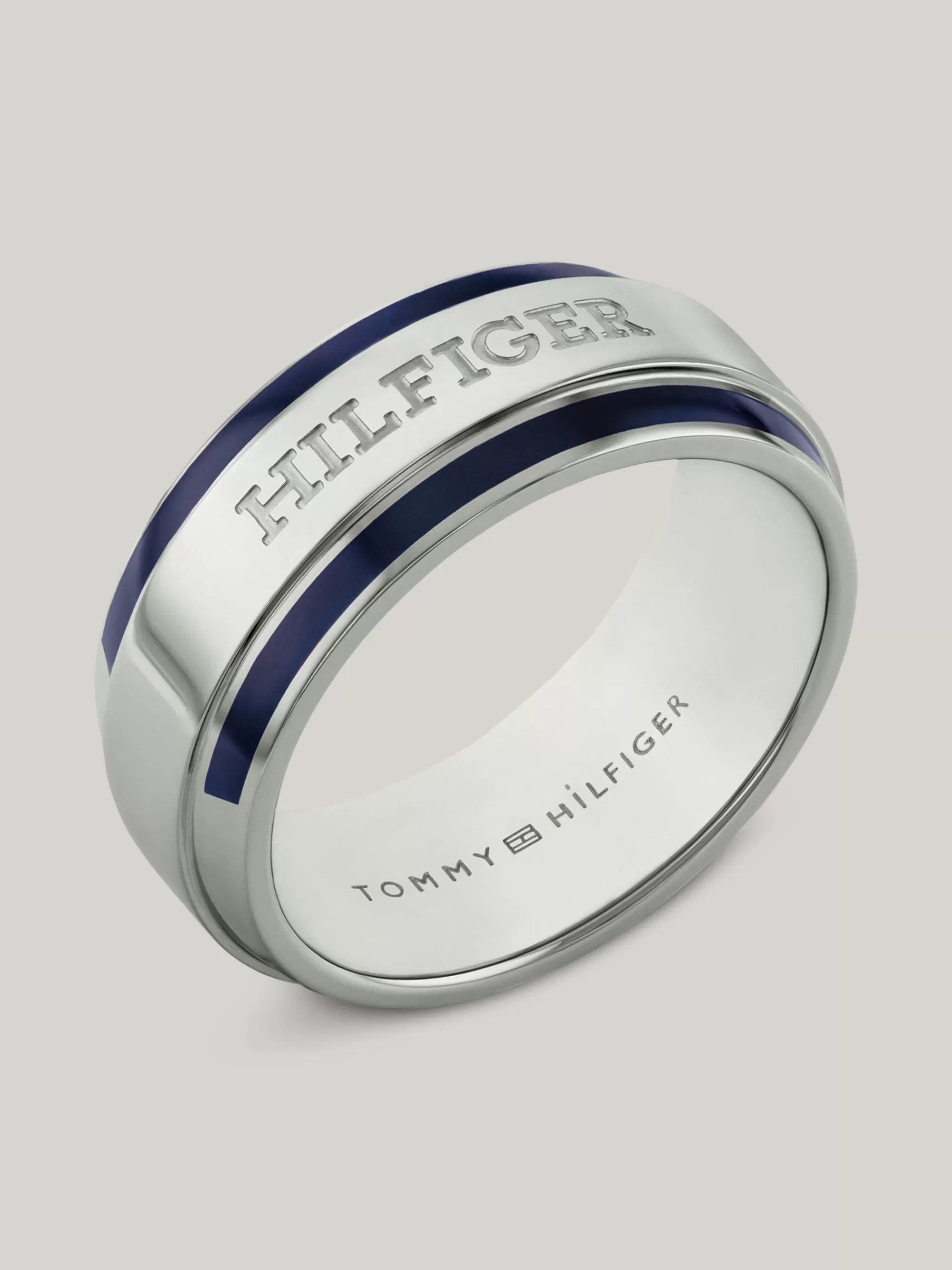Sieraden & Manchetknopen*Tommy Hilfiger Roestvrijstalen Ring Met Emaillen Detail SILVER