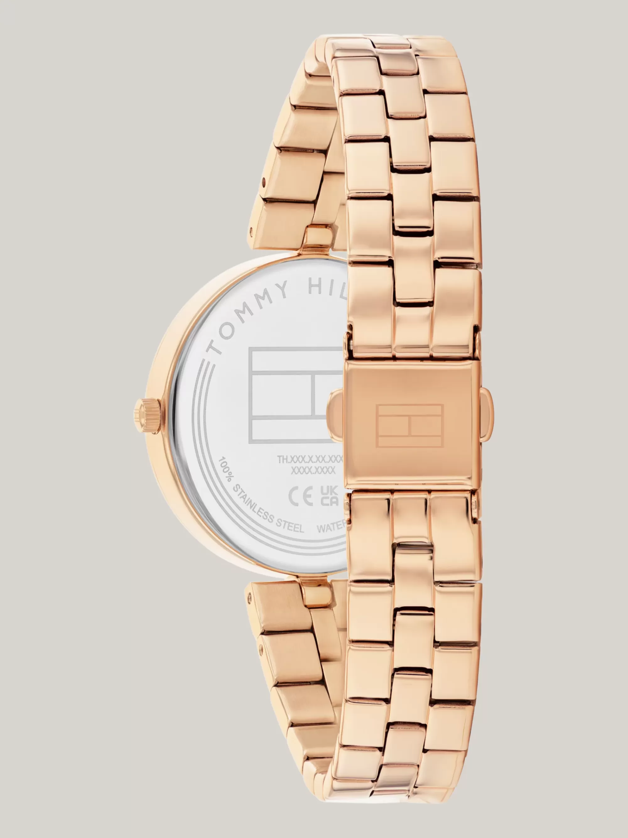Horloges*Tommy Hilfiger Roséverguld Horloge Met Blauwe Wijzerplaat TWO TONE