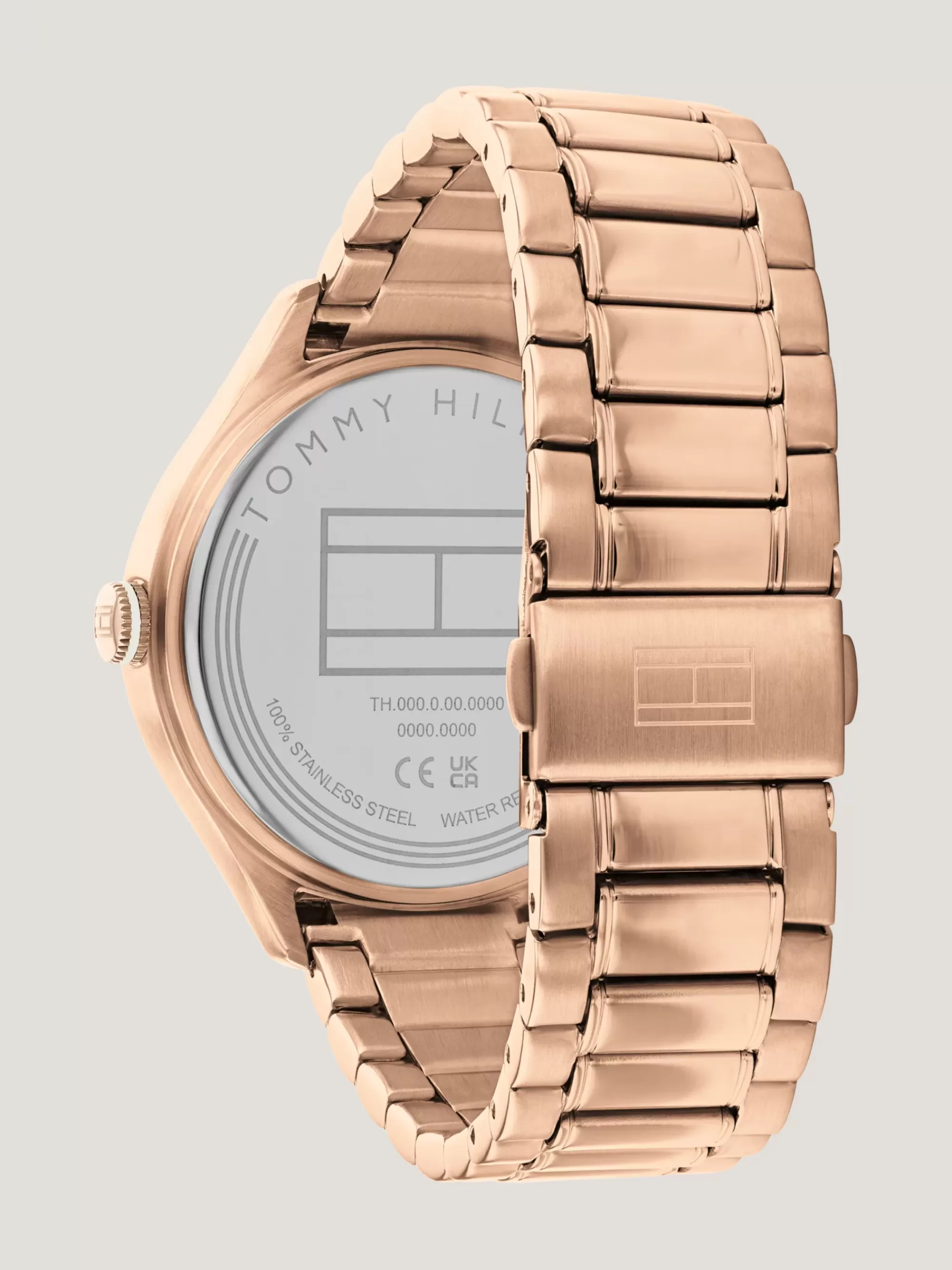 Horloges*Tommy Hilfiger Roséverguld Horloge Met Zilverwitte Wijzerplaat ROSE GOLD