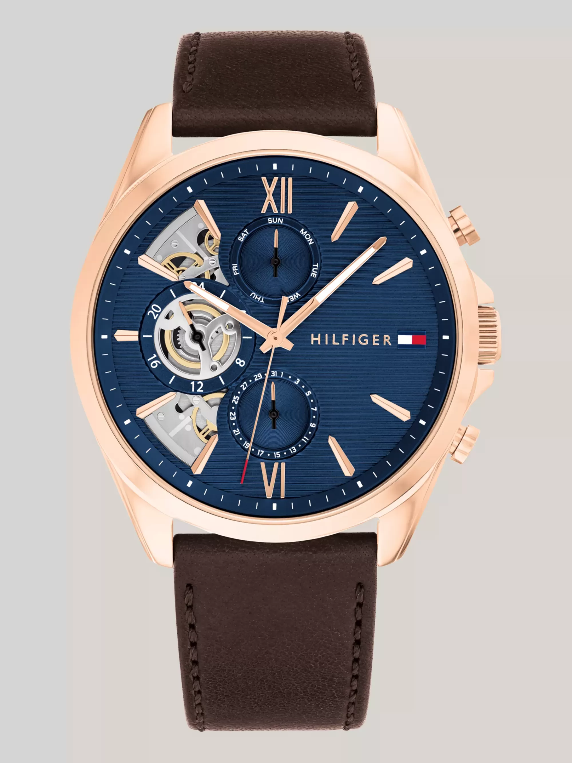Horloges*Tommy Hilfiger Roséverguld Roestvrijstalen Horloge BROWN