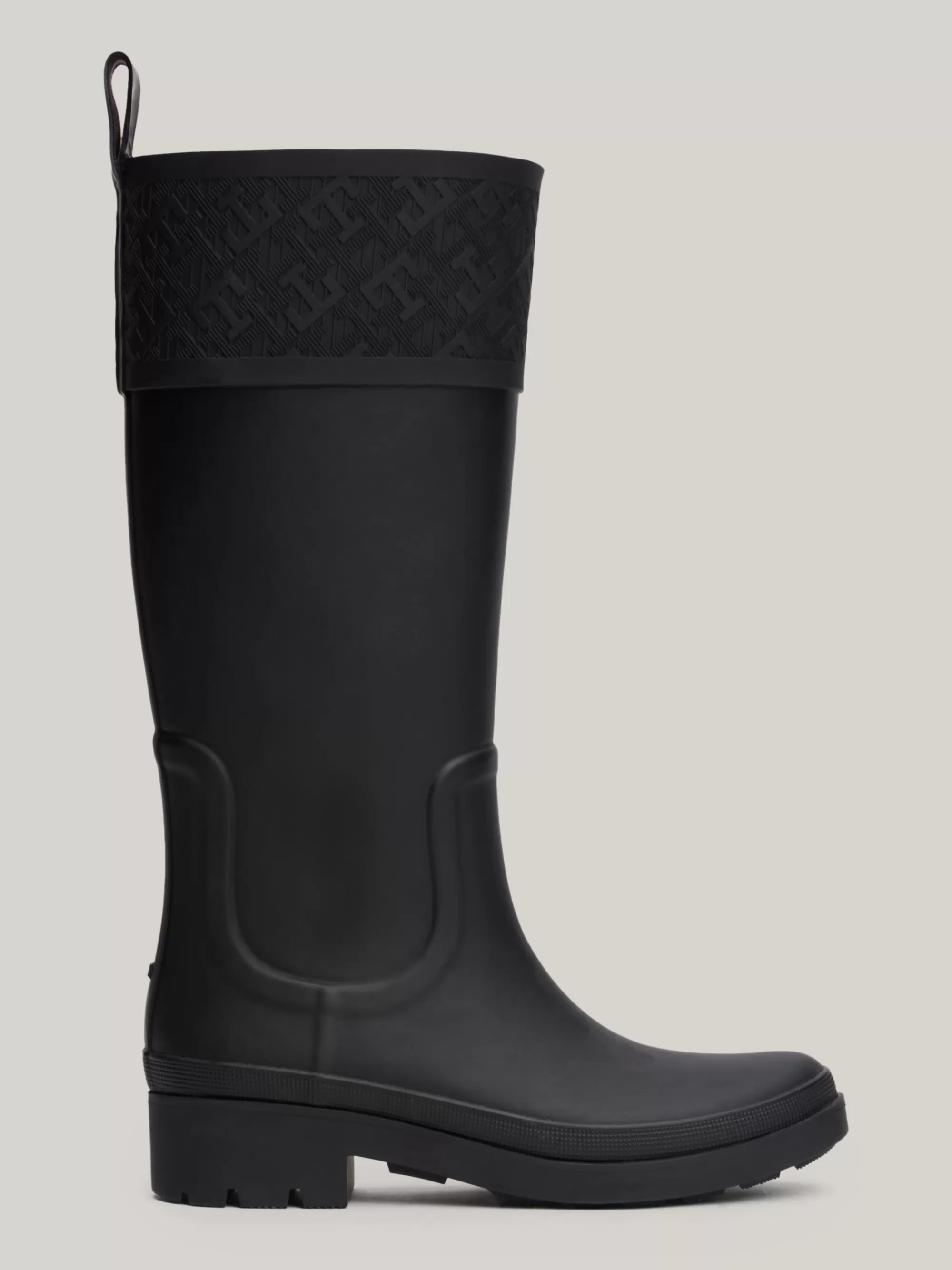 Laarzen & Enkellaarzen*Tommy Hilfiger Rubber Regenlaars Met Profielzool En Monogram BLACK
