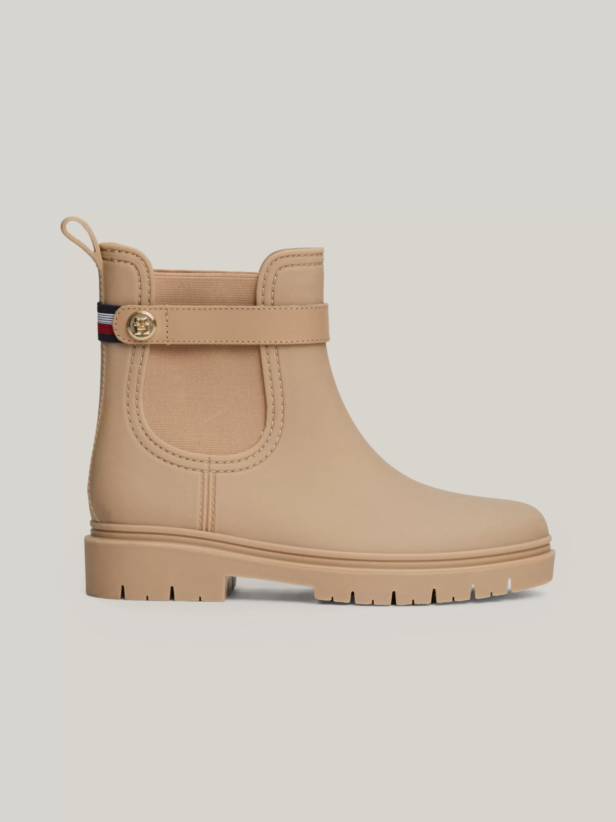 Laarzen & Enkellaarzen*Tommy Hilfiger Rubberen Regenlaars Met Profielzool BEIGE
