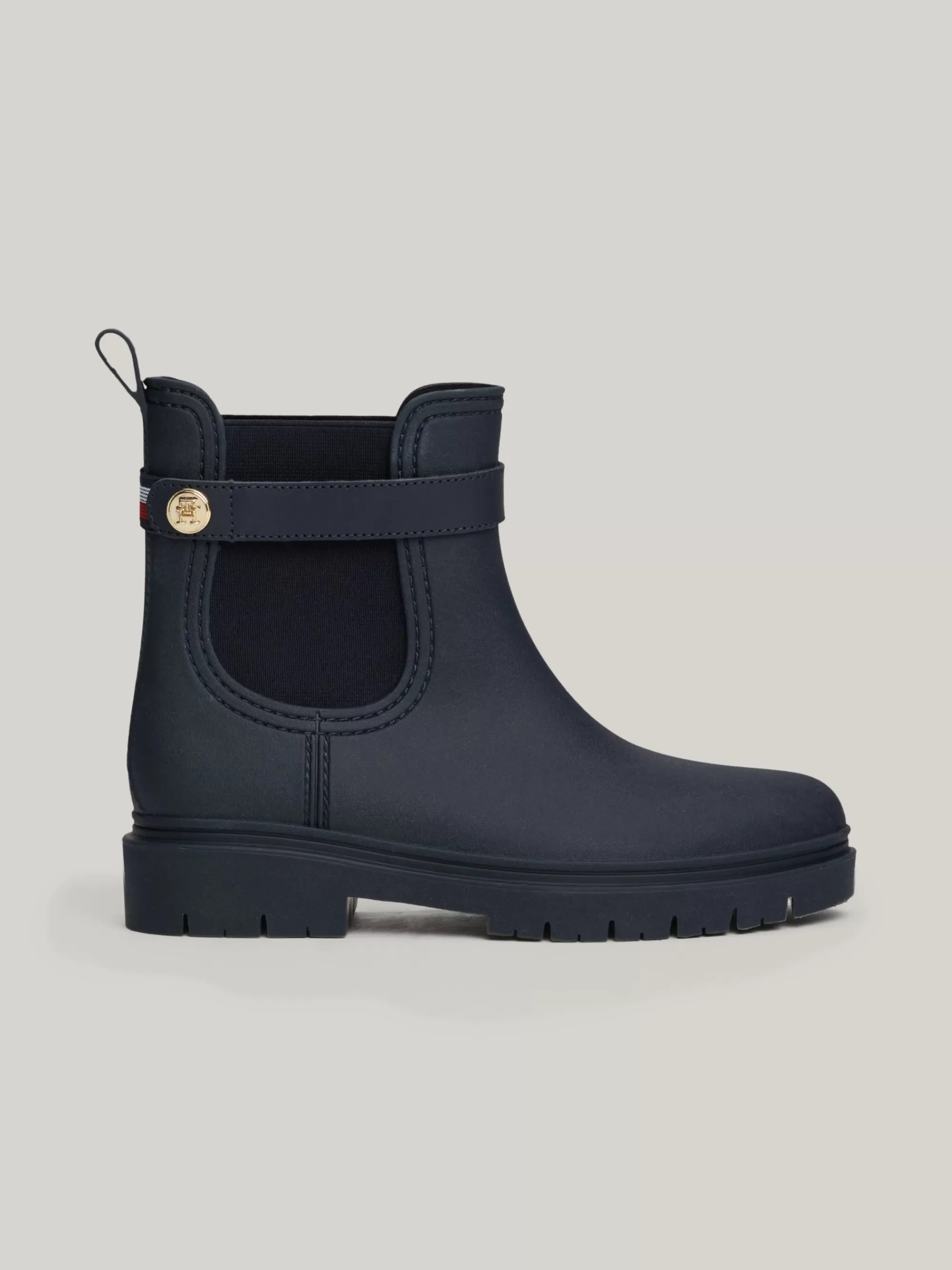 Laarzen & Enkellaarzen*Tommy Hilfiger Rubberen Regenlaars Met Profielzool SPACE BLUE