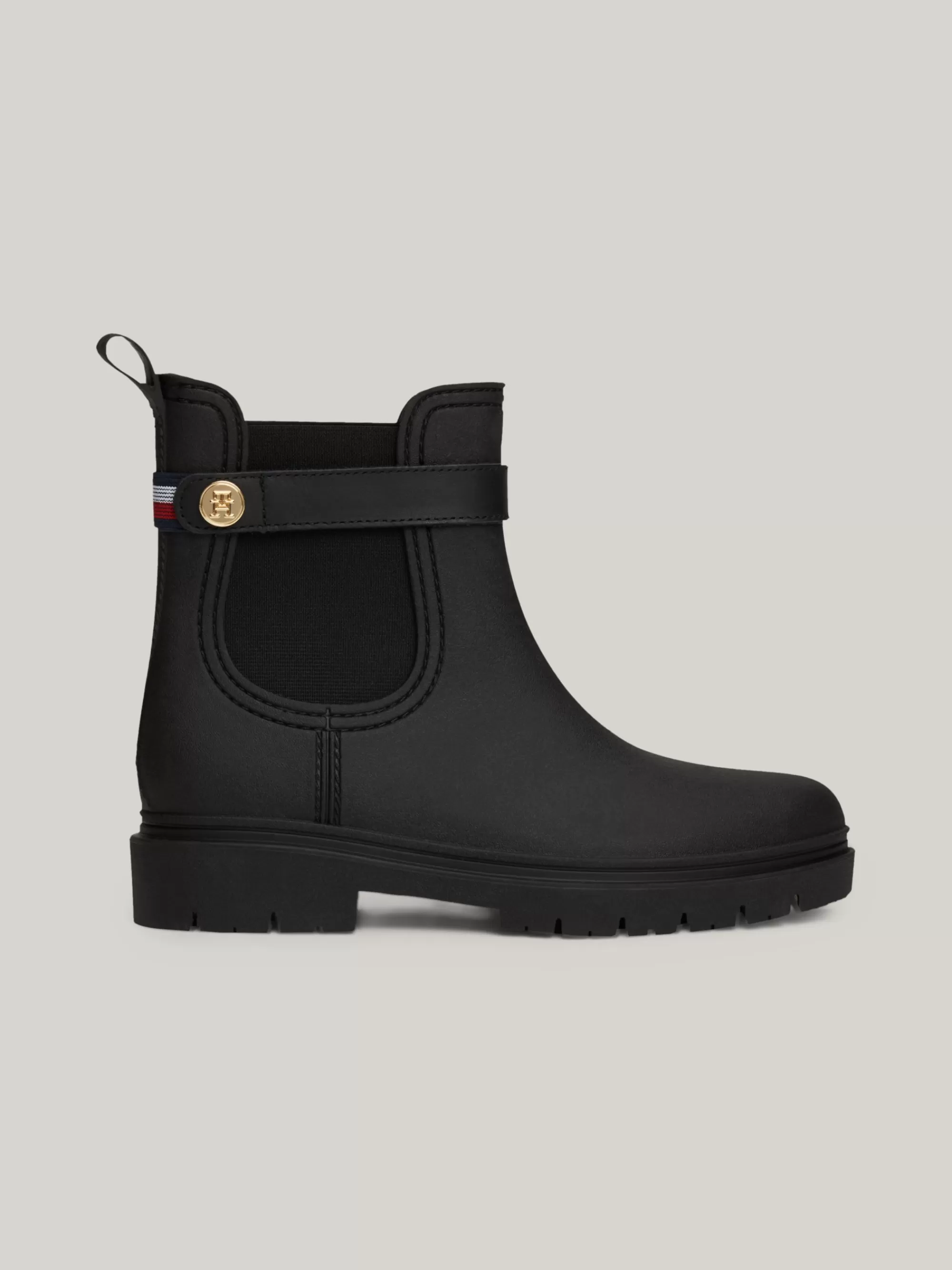 Laarzen & Enkellaarzen*Tommy Hilfiger Rubberen Regenlaars Met Profielzool BLACK