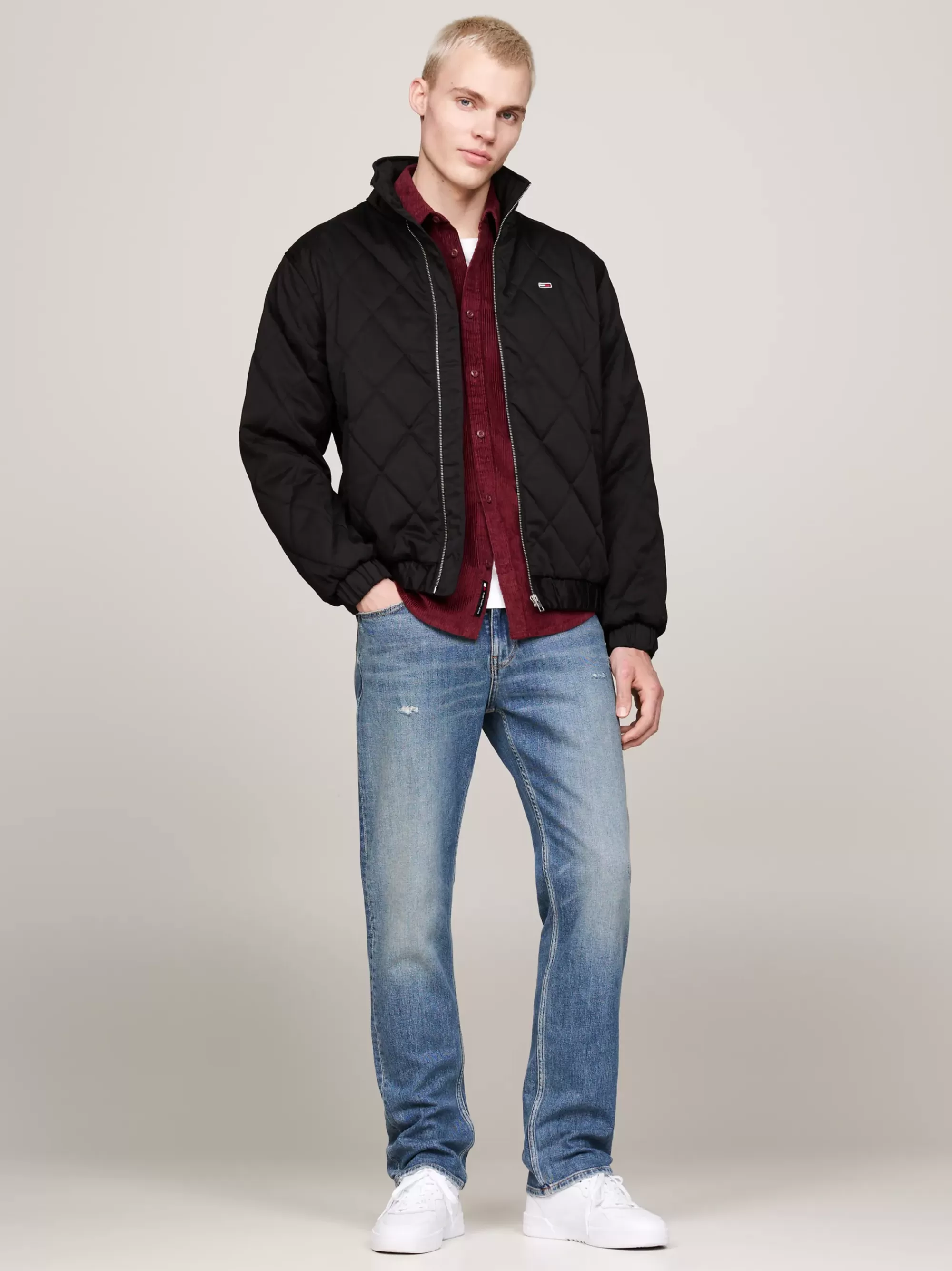 Jassen & Jacks*Tommy Hilfiger Ruitvormig Quilted Gewatteerd Jack BLACK