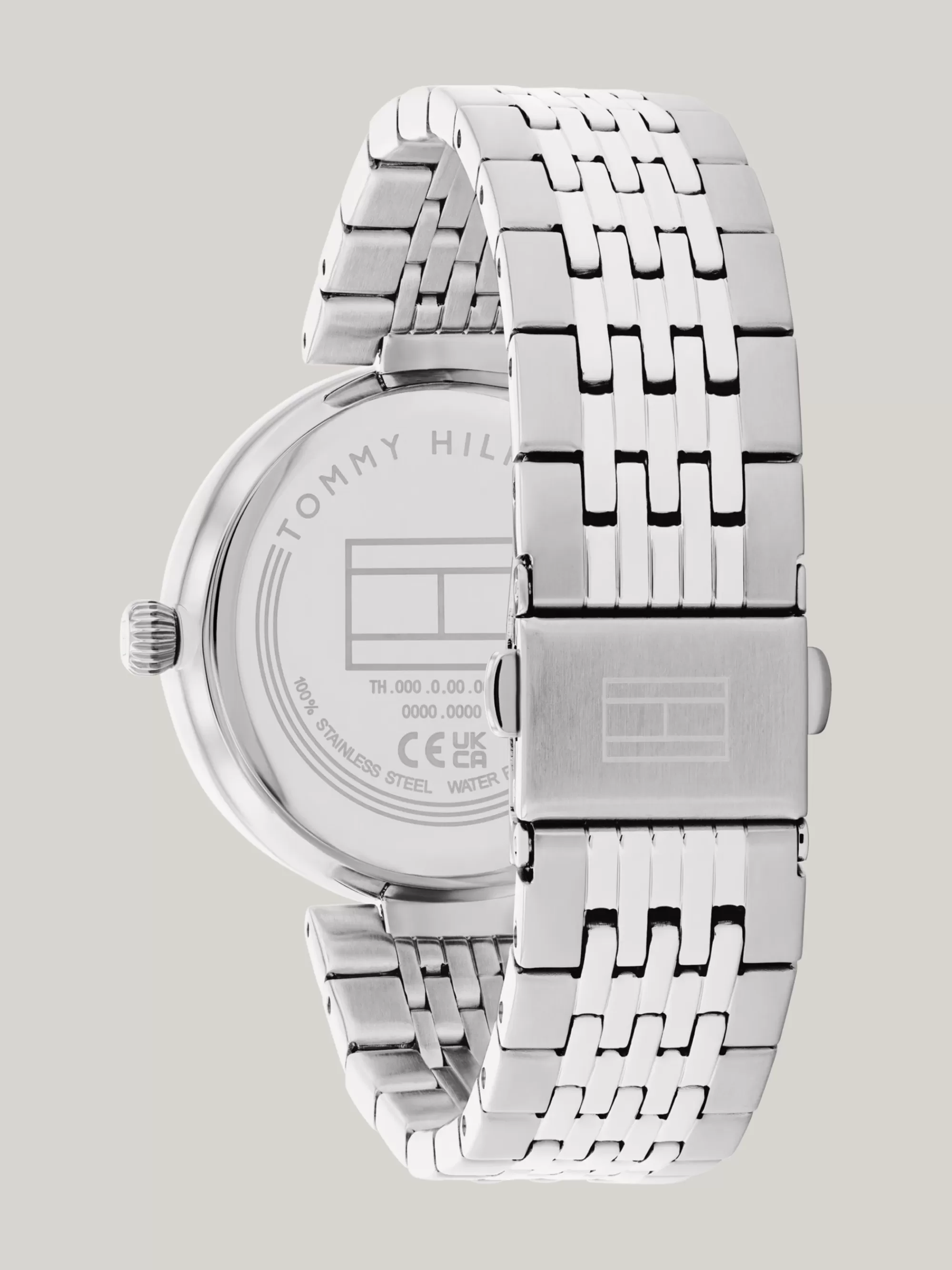 Horloges*Tommy Hilfiger Rvs Horloge Met Kristallen Op De Bezel SILVER