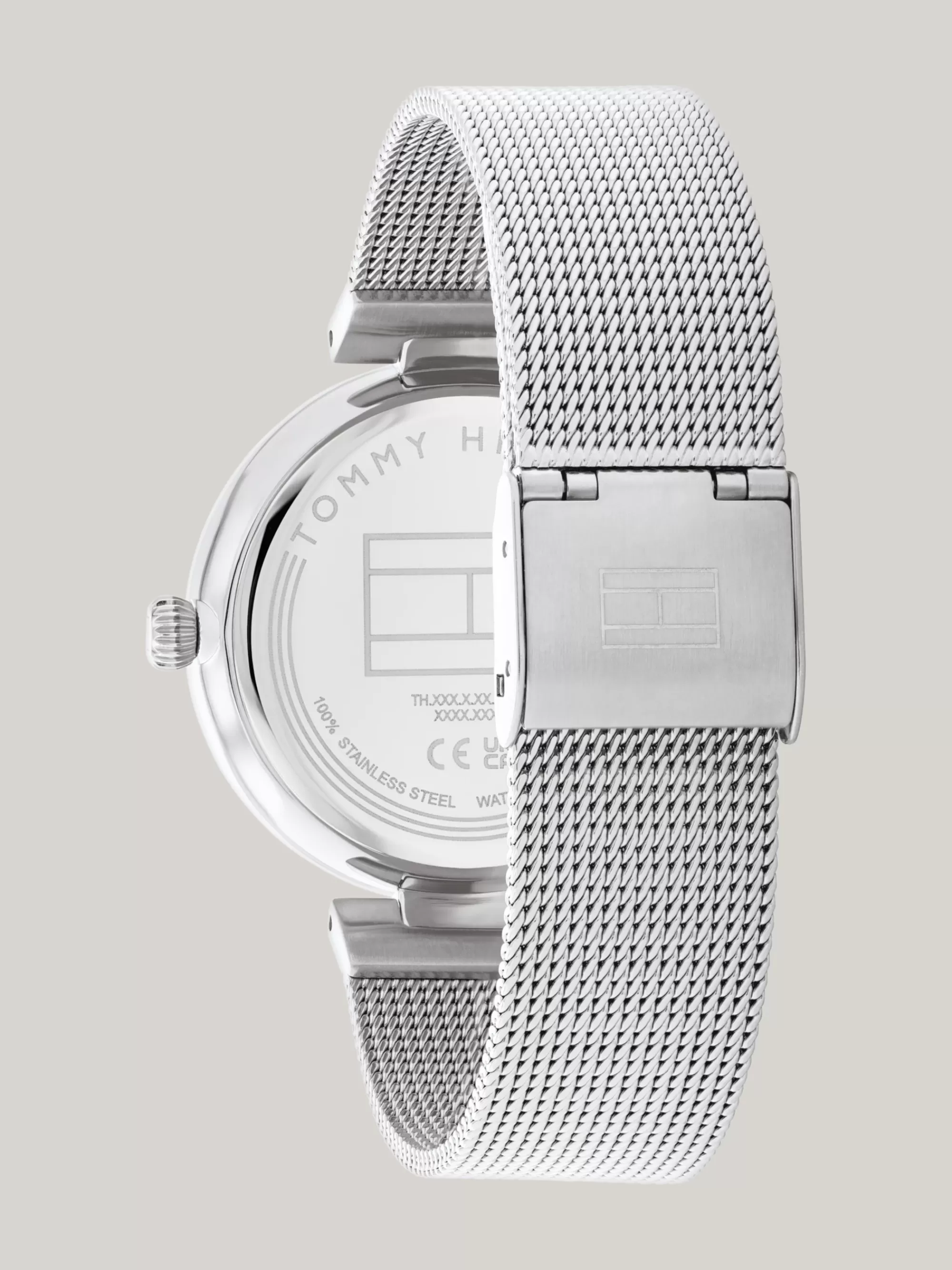 Horloges*Tommy Hilfiger Rvs Horloge Met Mesh Band En Roze Wijzerplaat SILVER