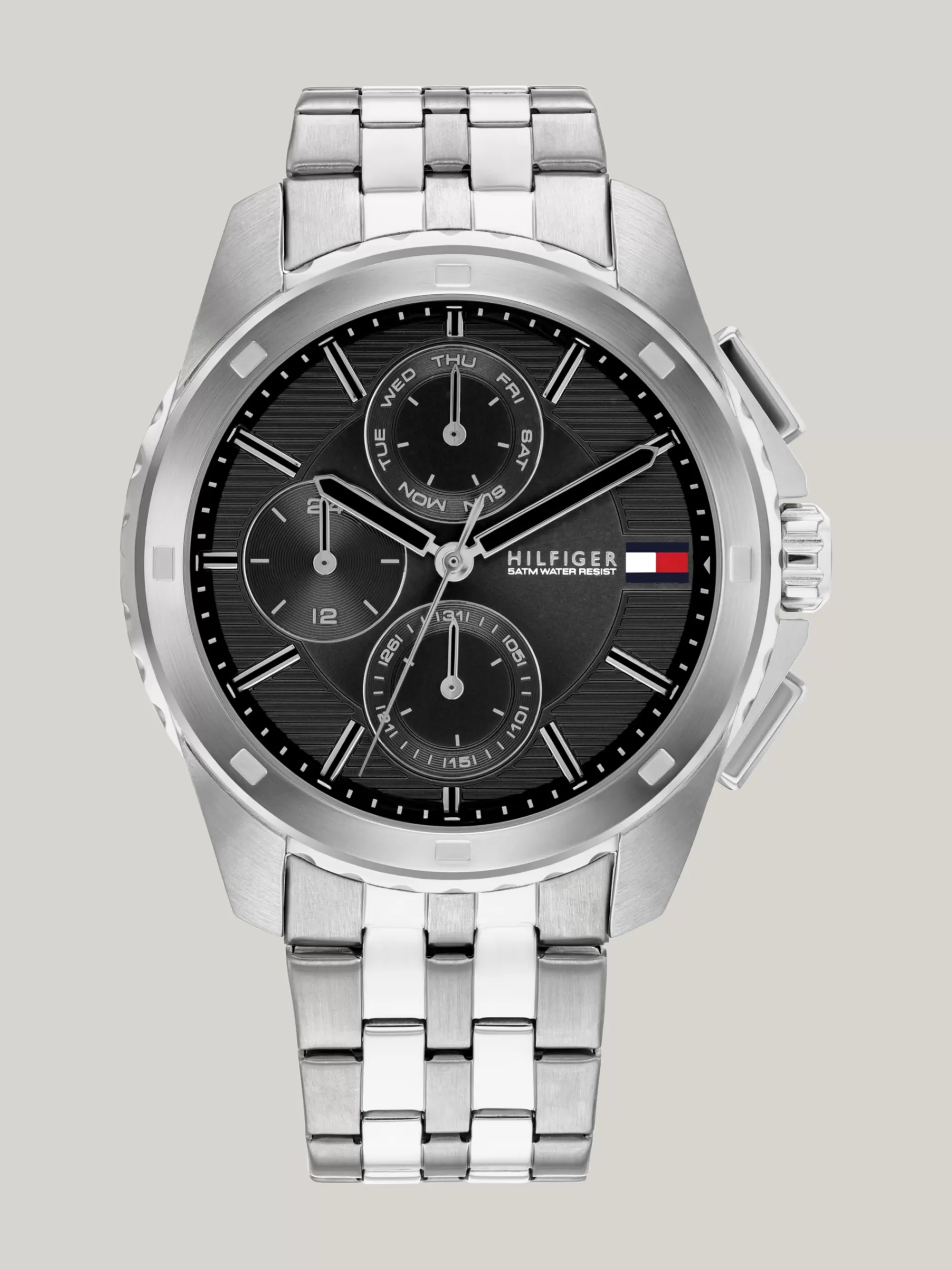 Horloges*Tommy Hilfiger Rvs Subdial-horloge Met Zwarte Wijzerplaat SILVER