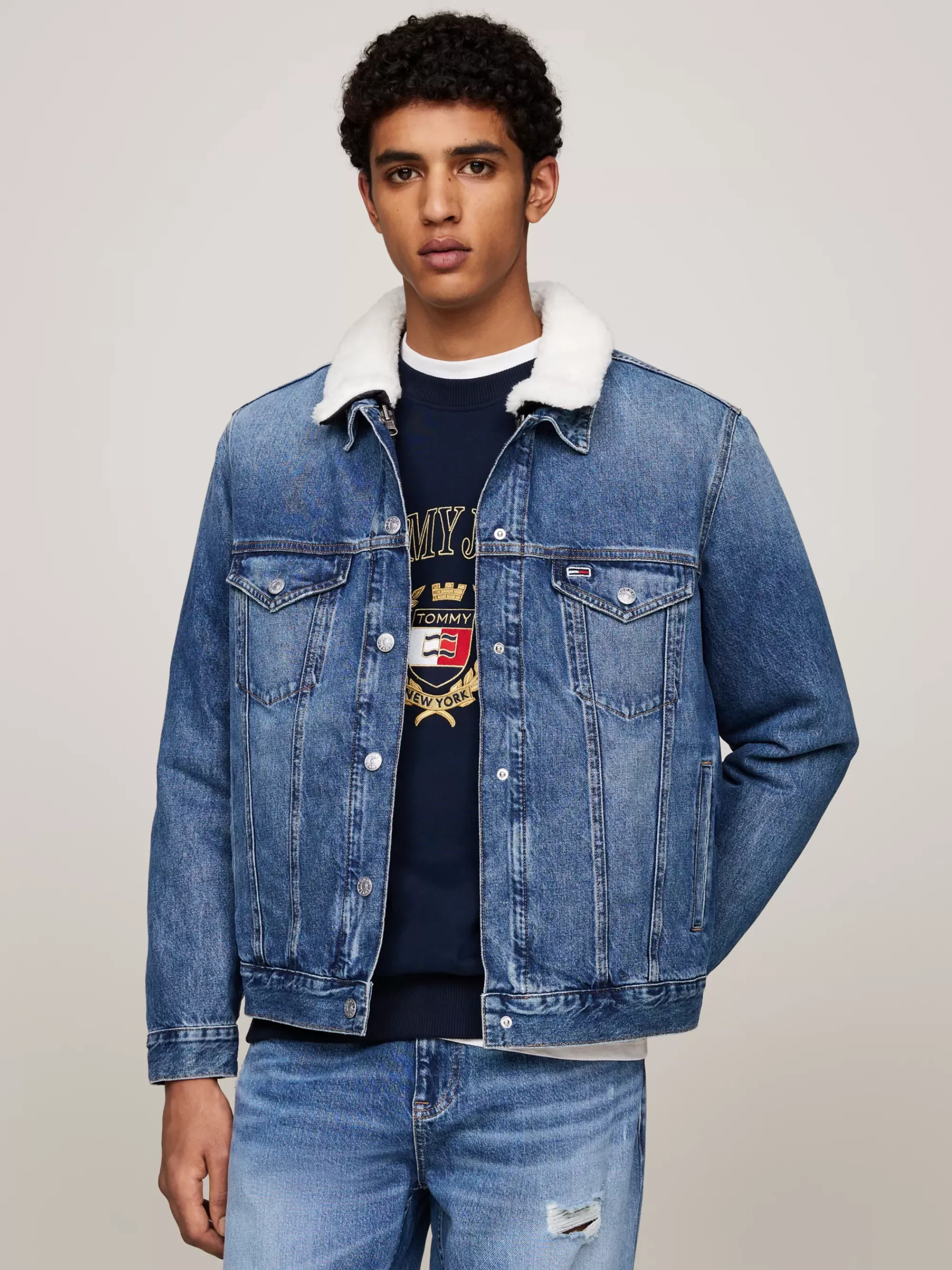 Jassen & Jacks*Tommy Hilfiger Ryan 3-in-1 Truckerjack Met Sherpa DENIM DARK