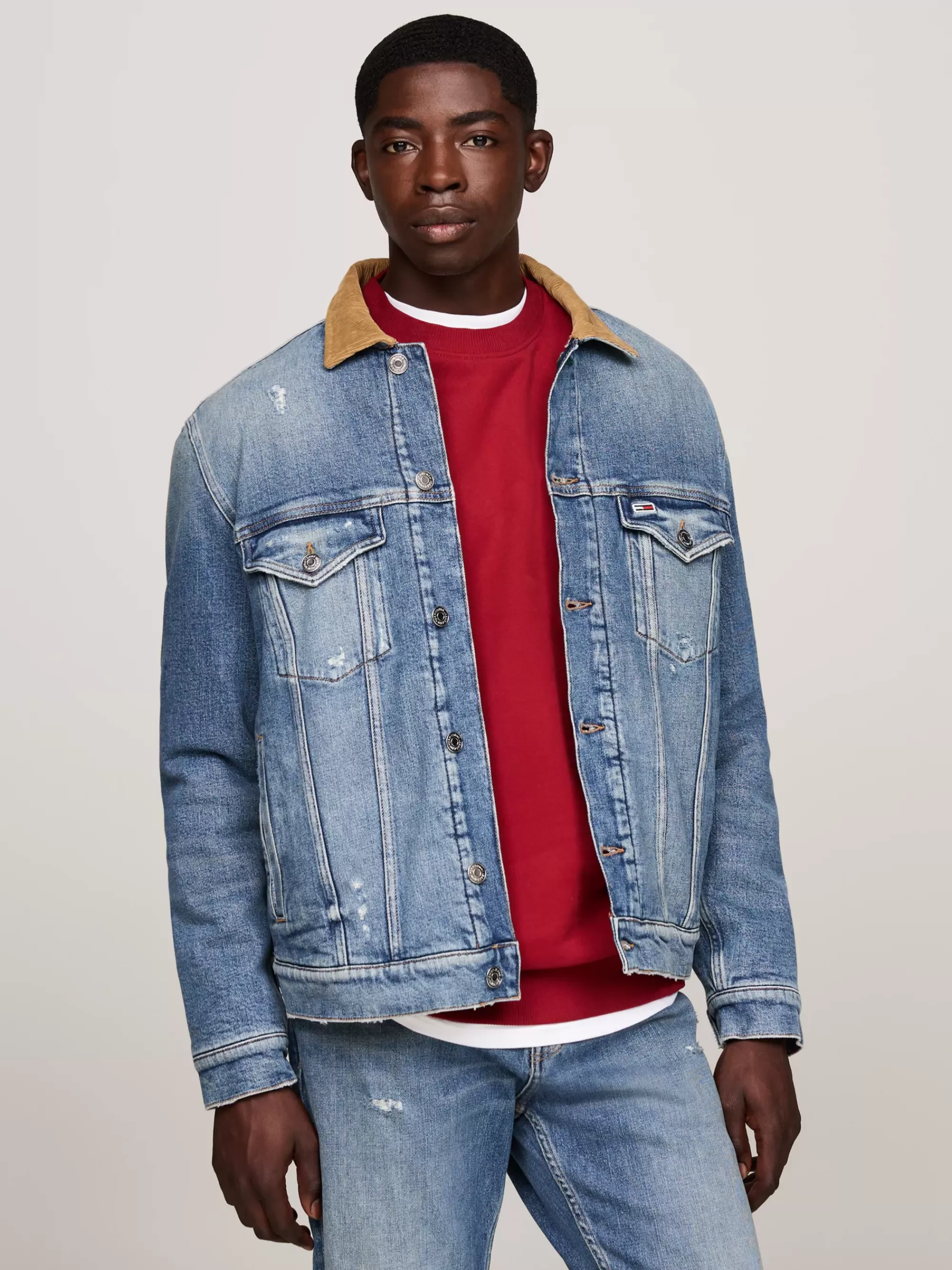 Jassen & Jacks*Tommy Hilfiger Ryan Distressed Denim Truckerjack DENIM MEDIUM