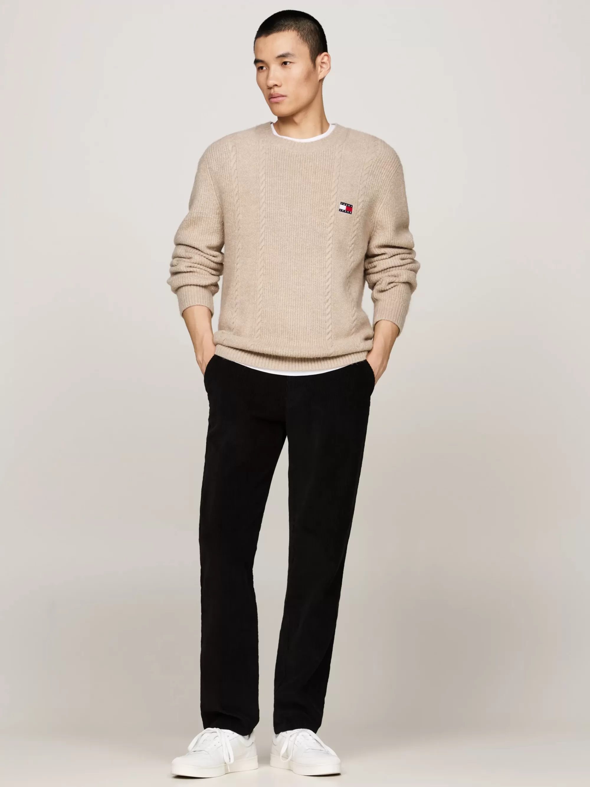 Broeken*Tommy Hilfiger Ryan Garment-dyed Corduroy Chino BLACK