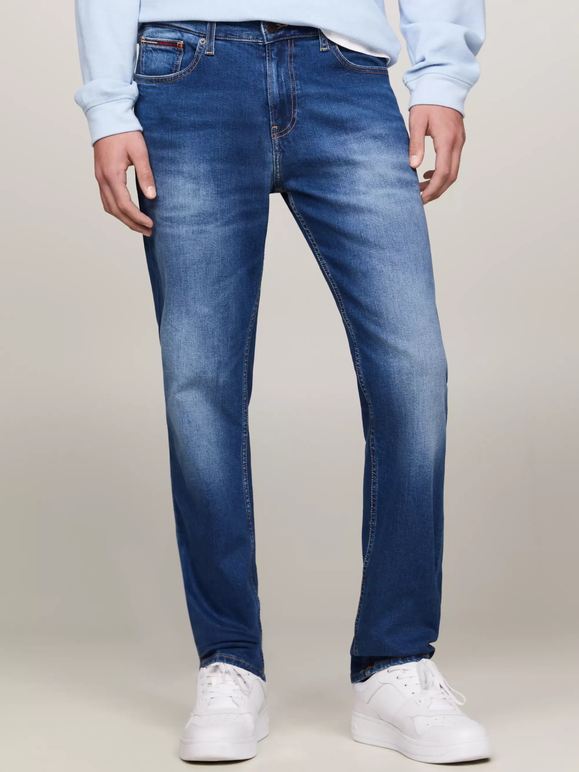 Jeans*Tommy Hilfiger Ryan Straight Regular Fit Jeans Met Fading WILSON MID BLUE STRETCH