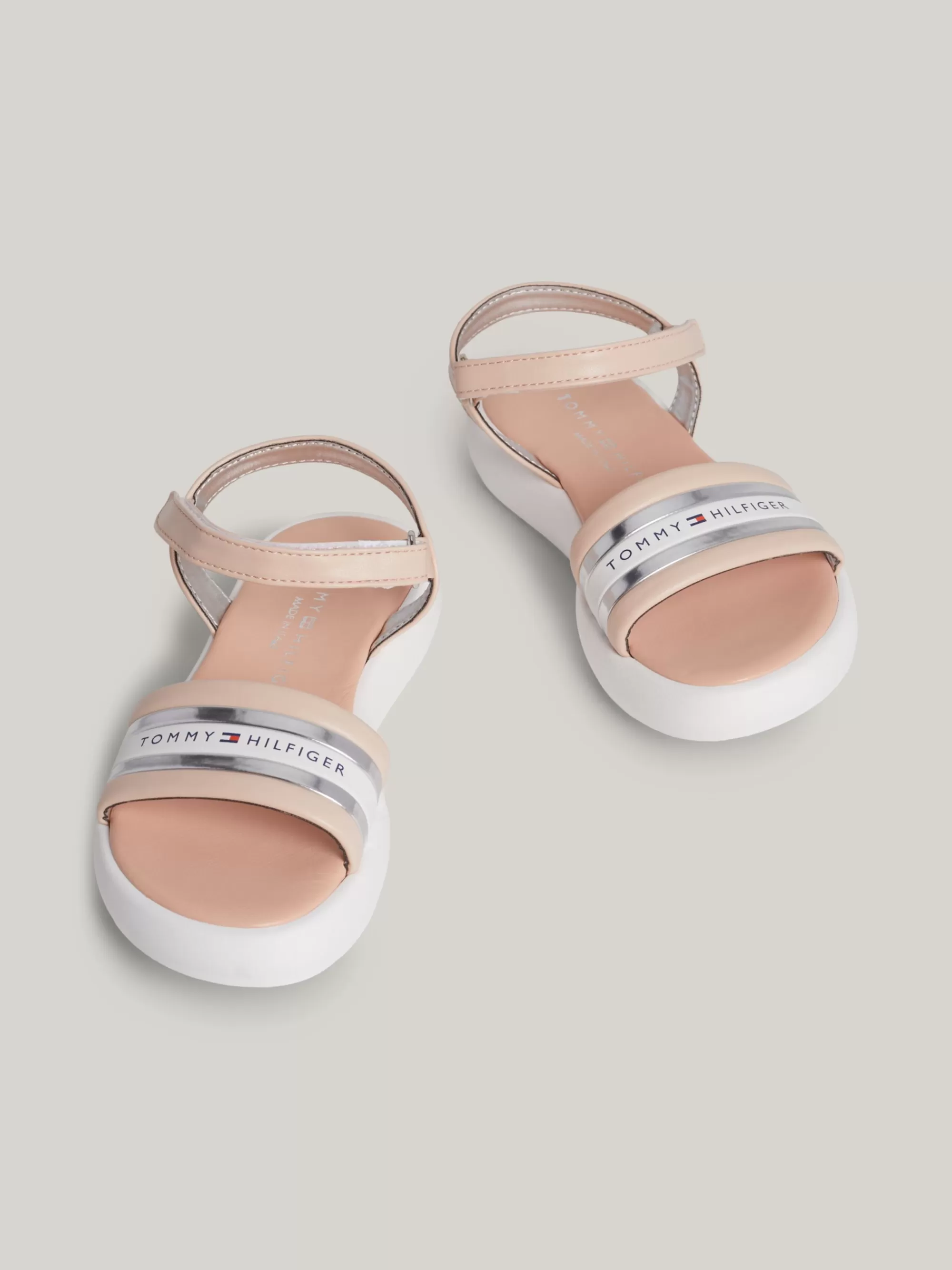 Schoenen & Accessoires*Tommy Hilfiger Sandaal Met Klittenband En Logo NUDE