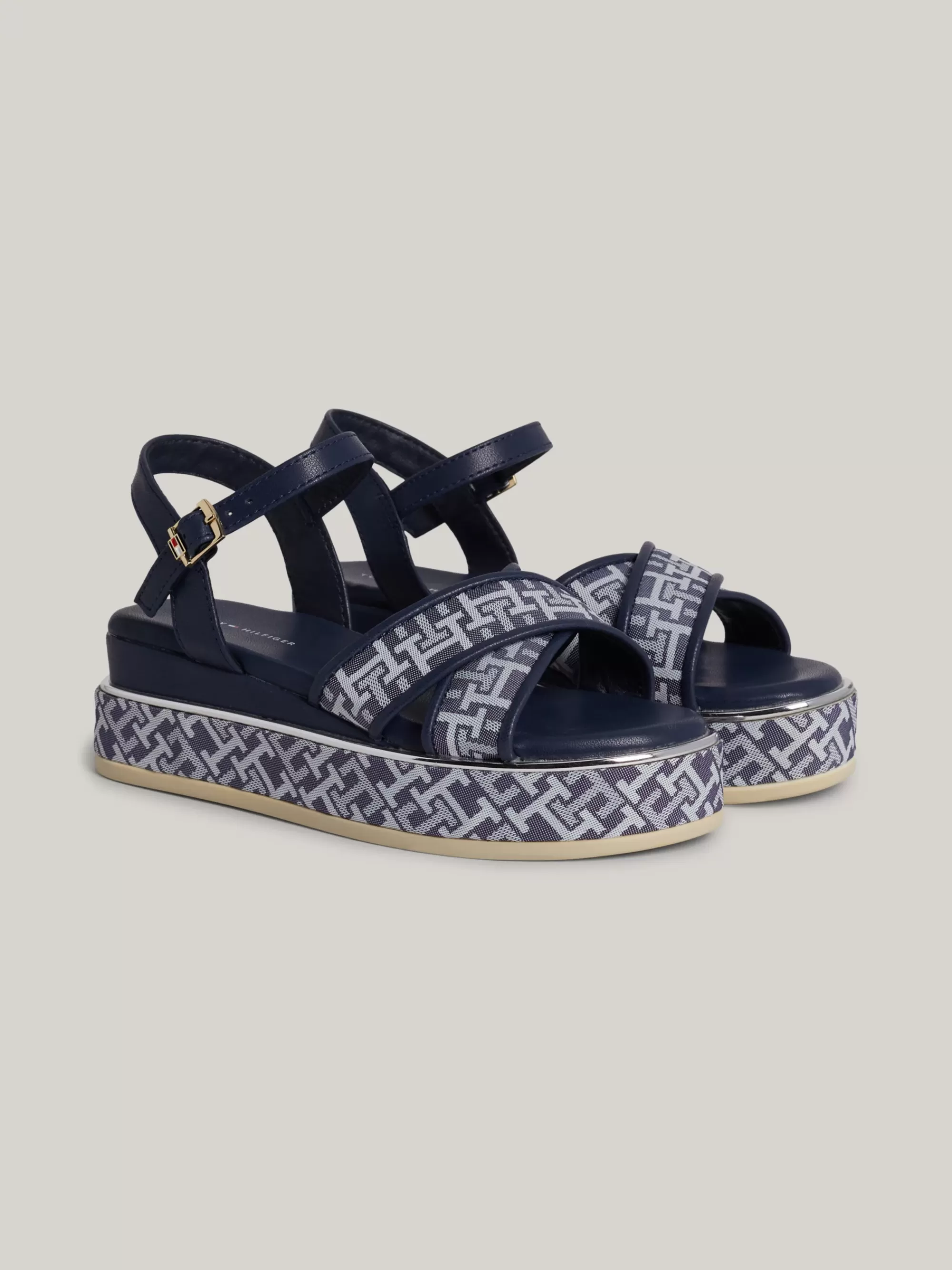 Schoenen & Accessoires*Tommy Hilfiger Sandaal Met Plateauzool En TH-monogram DENIM/BLUE