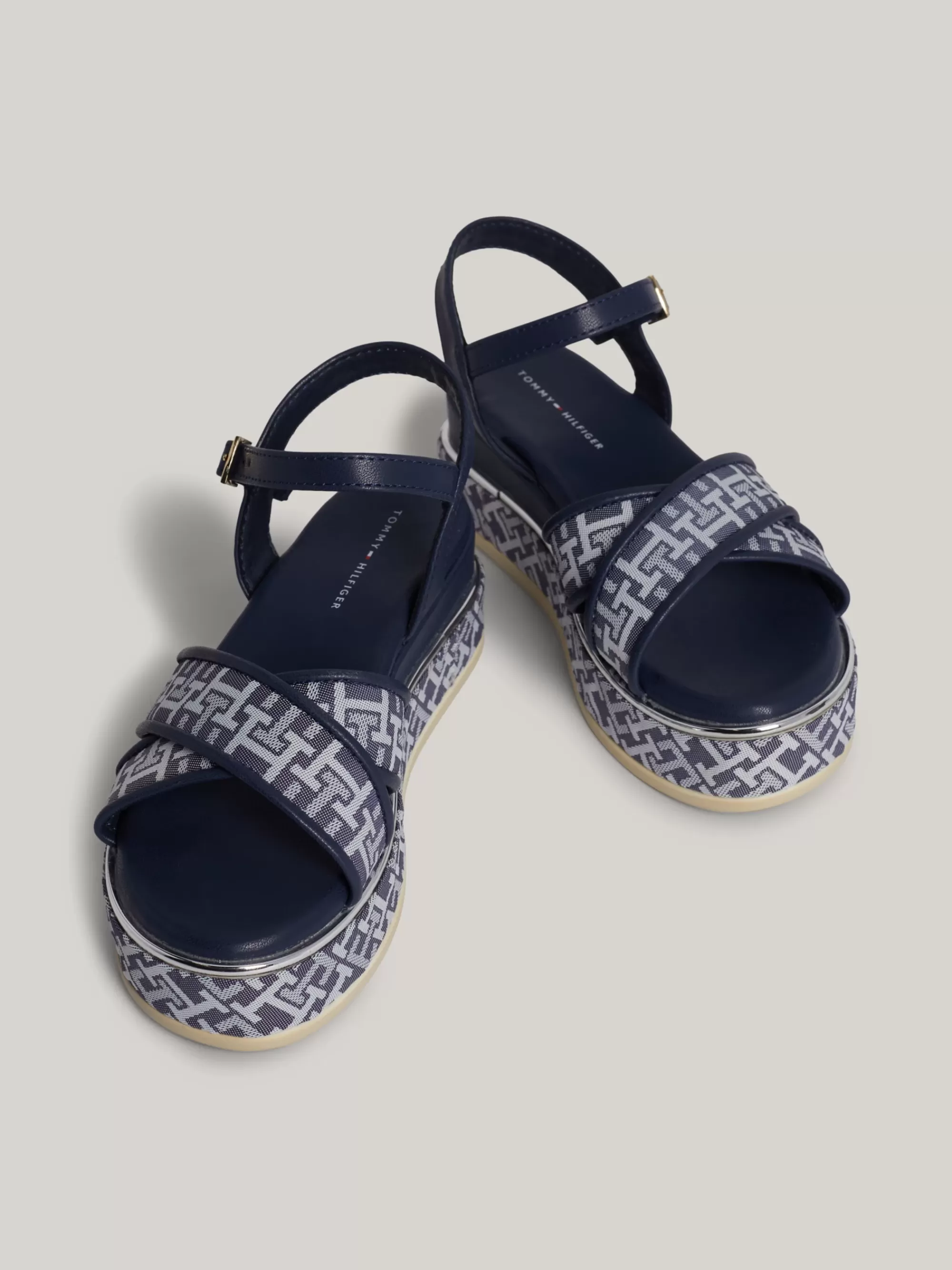 Schoenen & Accessoires*Tommy Hilfiger Sandaal Met Plateauzool En TH-monogram DENIM/BLUE