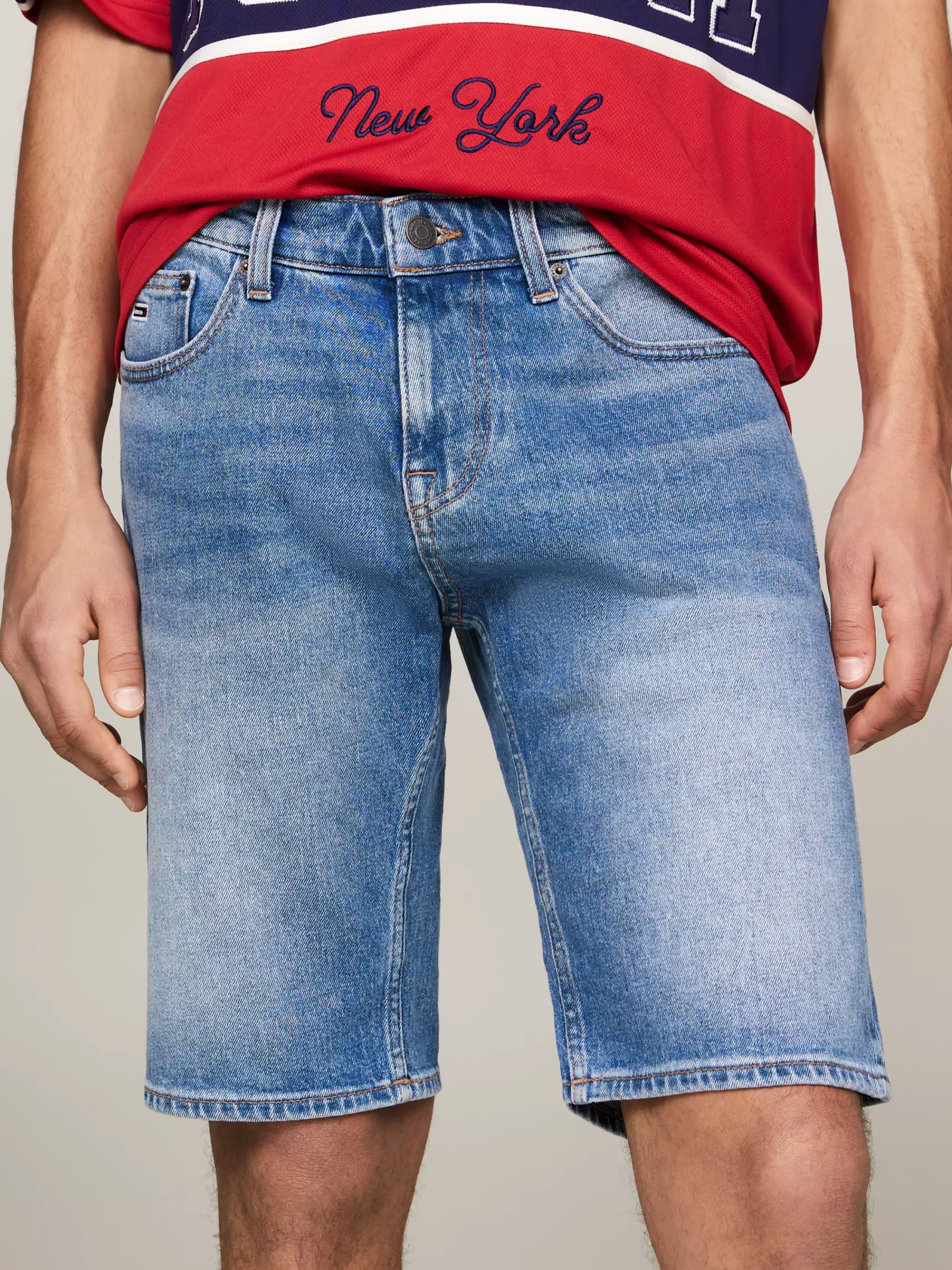Korte Broeken*Tommy Hilfiger Scanton Denim Short Met Fading DENIM MEDIUM