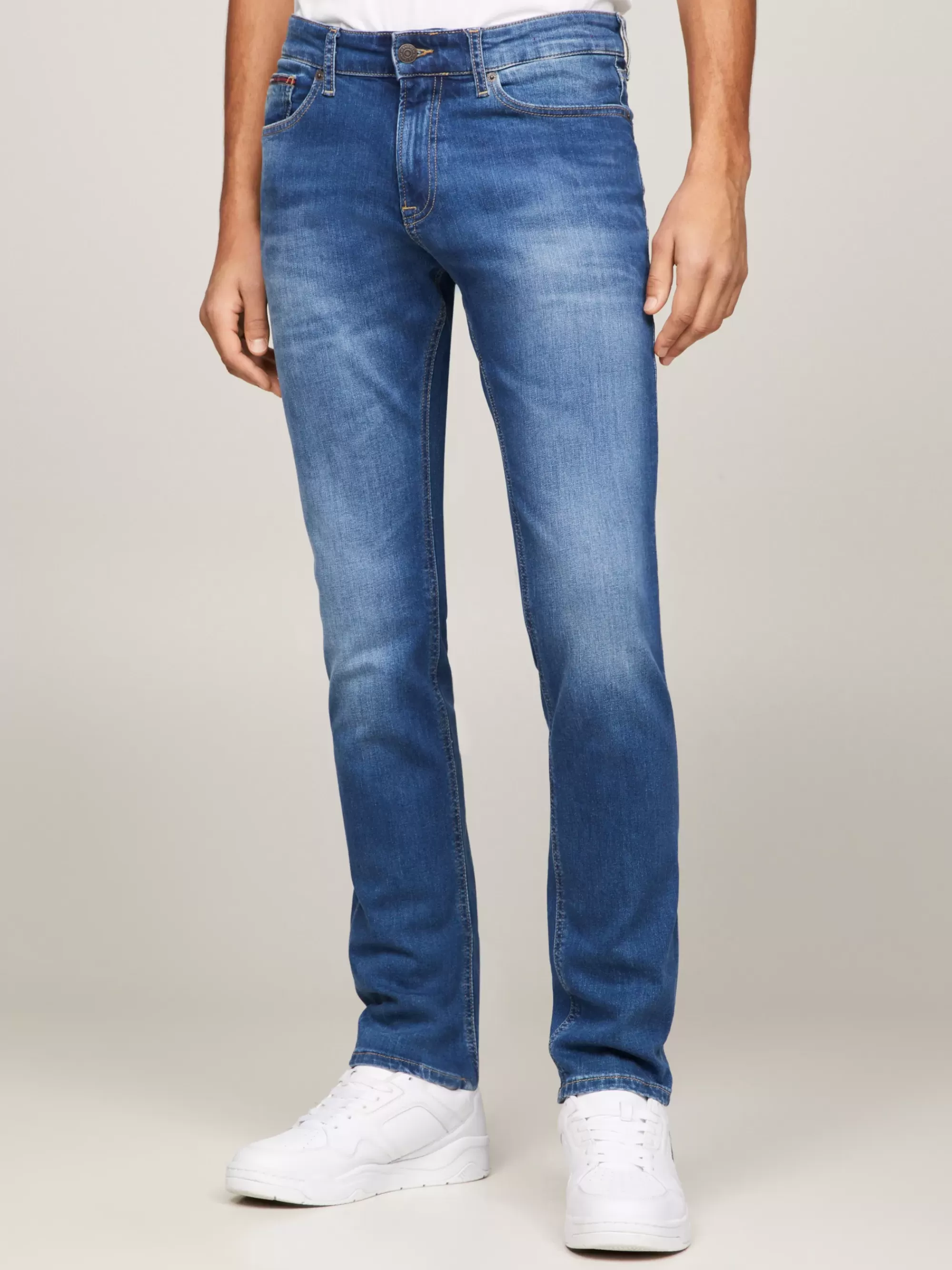 Jeans*Tommy Hilfiger Scanton Slim Fit Jeans Met Fading WILSON MID BLUE STRETCH