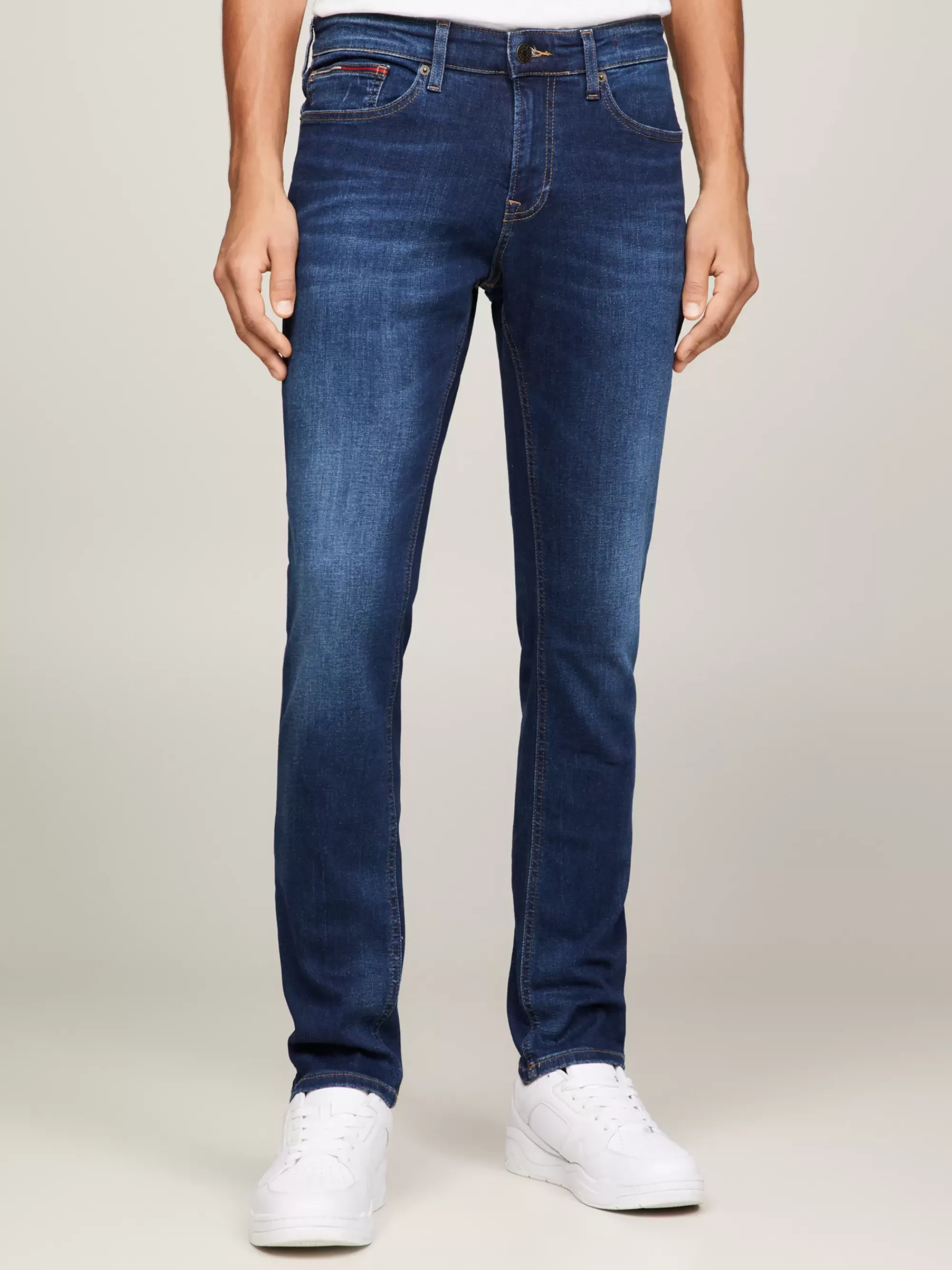 Jeans*Tommy Hilfiger Scanton Slim Fit Jeans Met Fading ASPEN DARK BLUE STRETCH