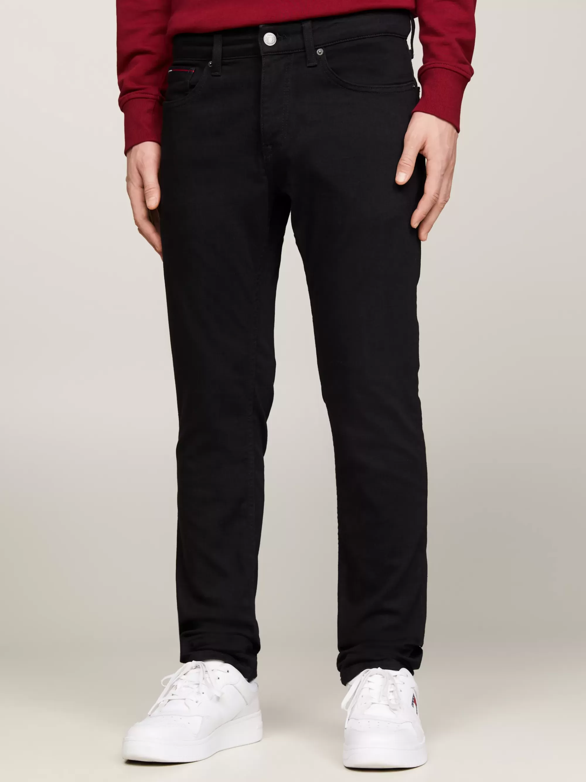 Jeans*Tommy Hilfiger Scanton Zwarte Slim Fit Jeans NEW BLACK STRETCH