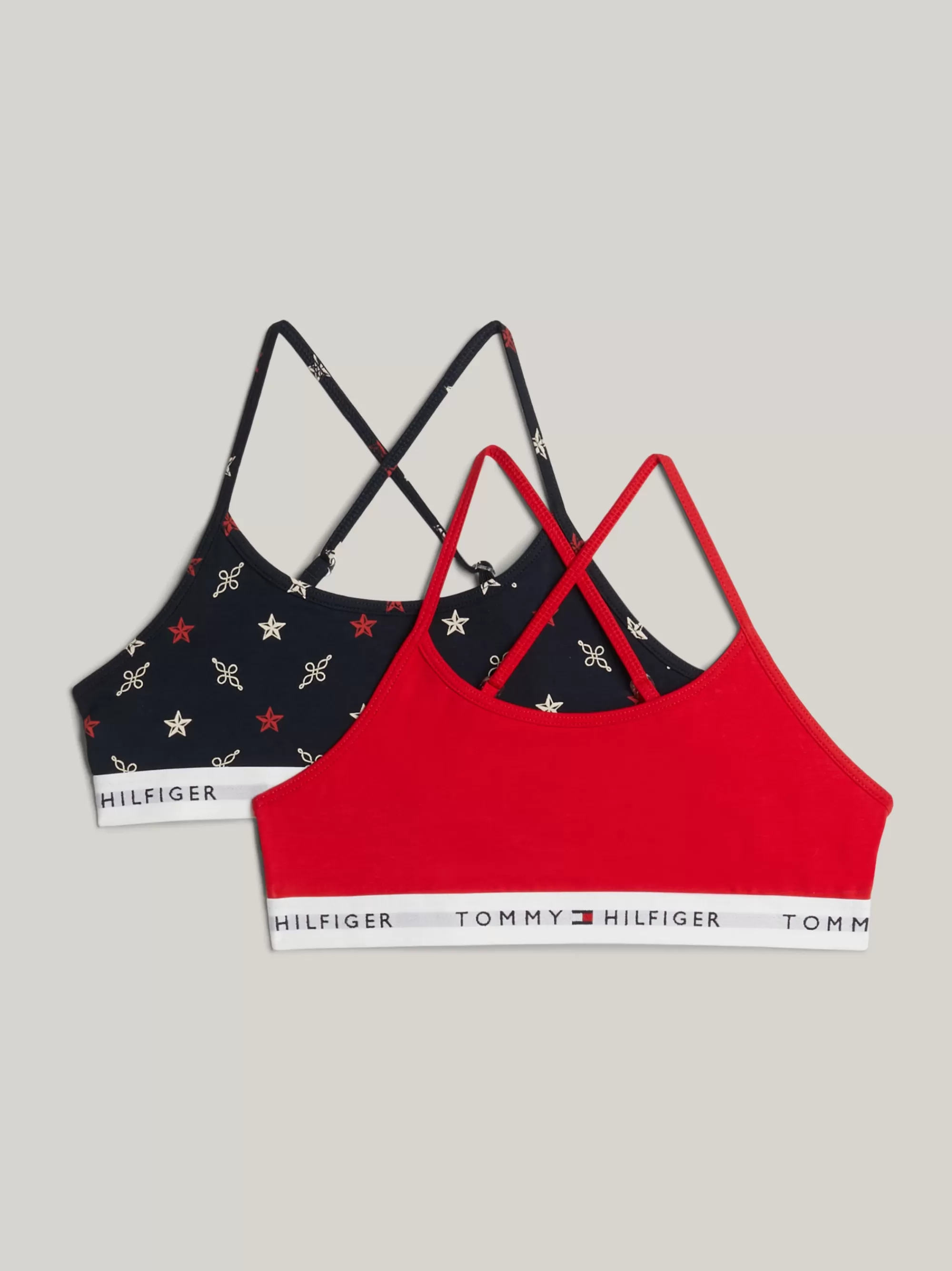 Ondergoed & Sokken*Tommy Hilfiger Set Van 2 Bralettes Met Gekruiste Bandjes ROPE STAR AOP/PRIM RED