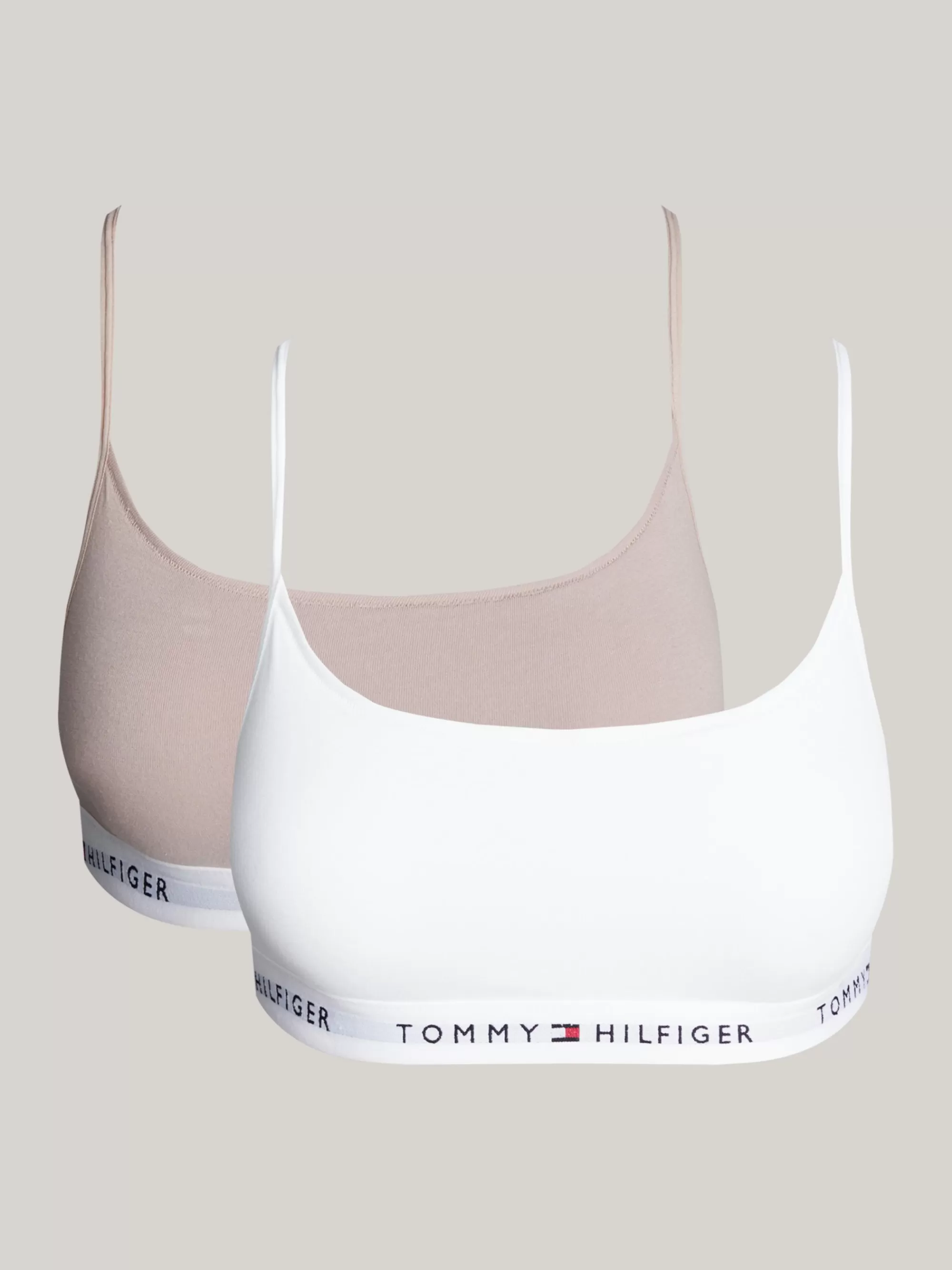 Bh's | Lingerie*Tommy Hilfiger Set Van 2 Bralettes Zonder Vulling Of Beugel WHITE/BALANCED BEIGE