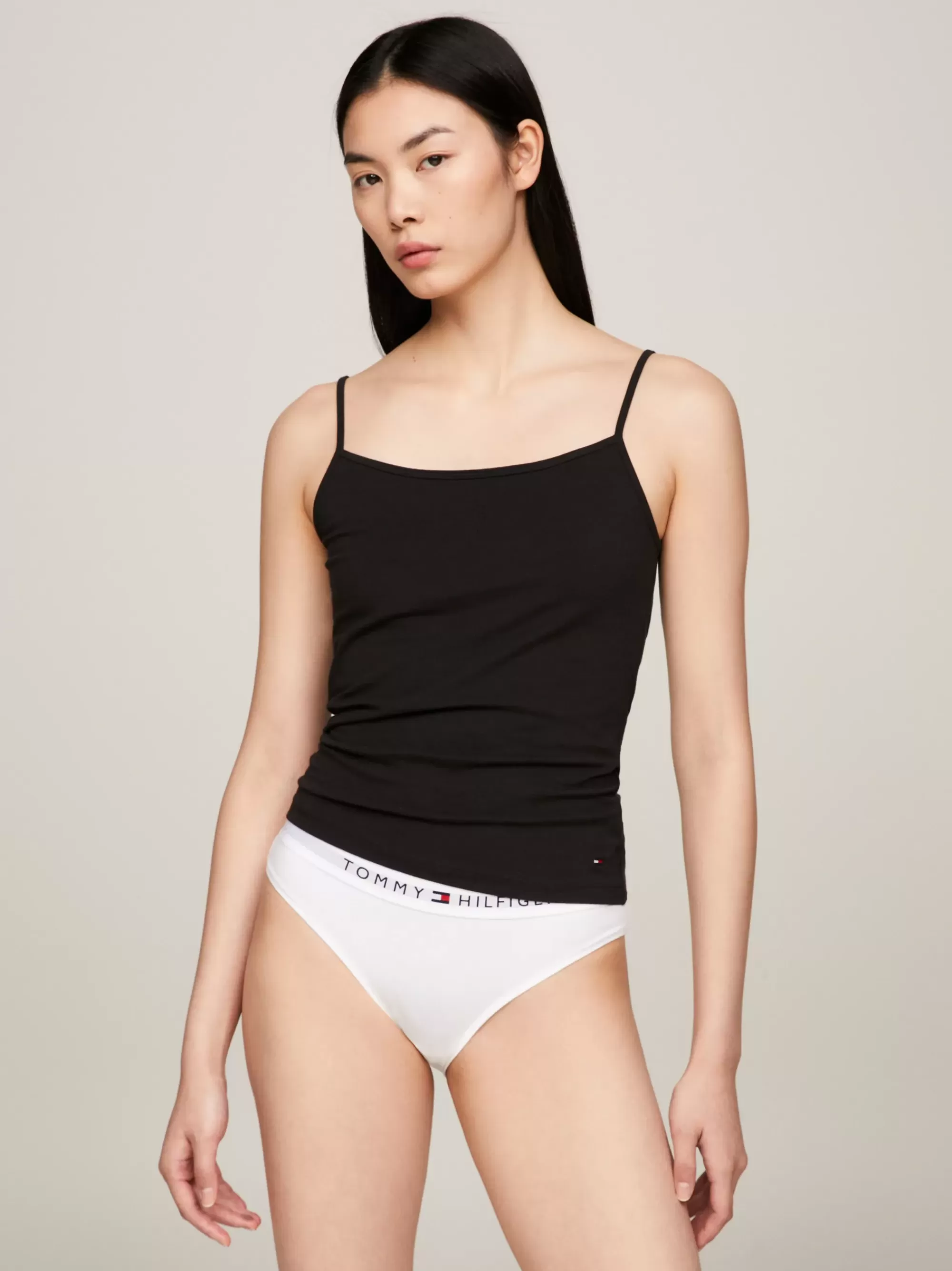 Loungewear*Tommy Hilfiger Set Van 2 Cami Tops Met Geborduurde Vlag BLACK/MISTY BLUSH