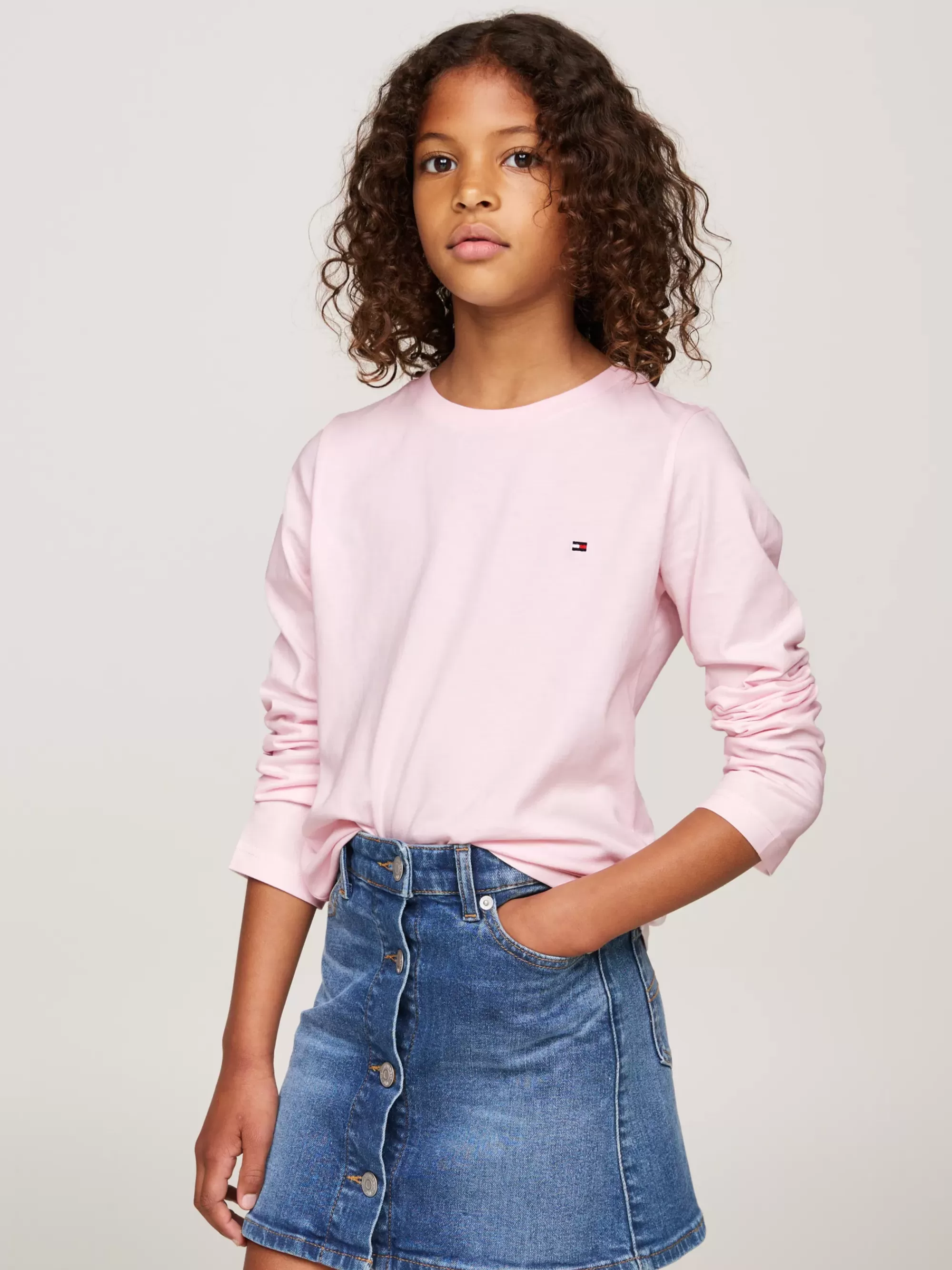 Ondergoed & Sokken*Tommy Hilfiger Set Van 2 Longsleeve Signature-T-shirts LIGHT PINK/WHITE