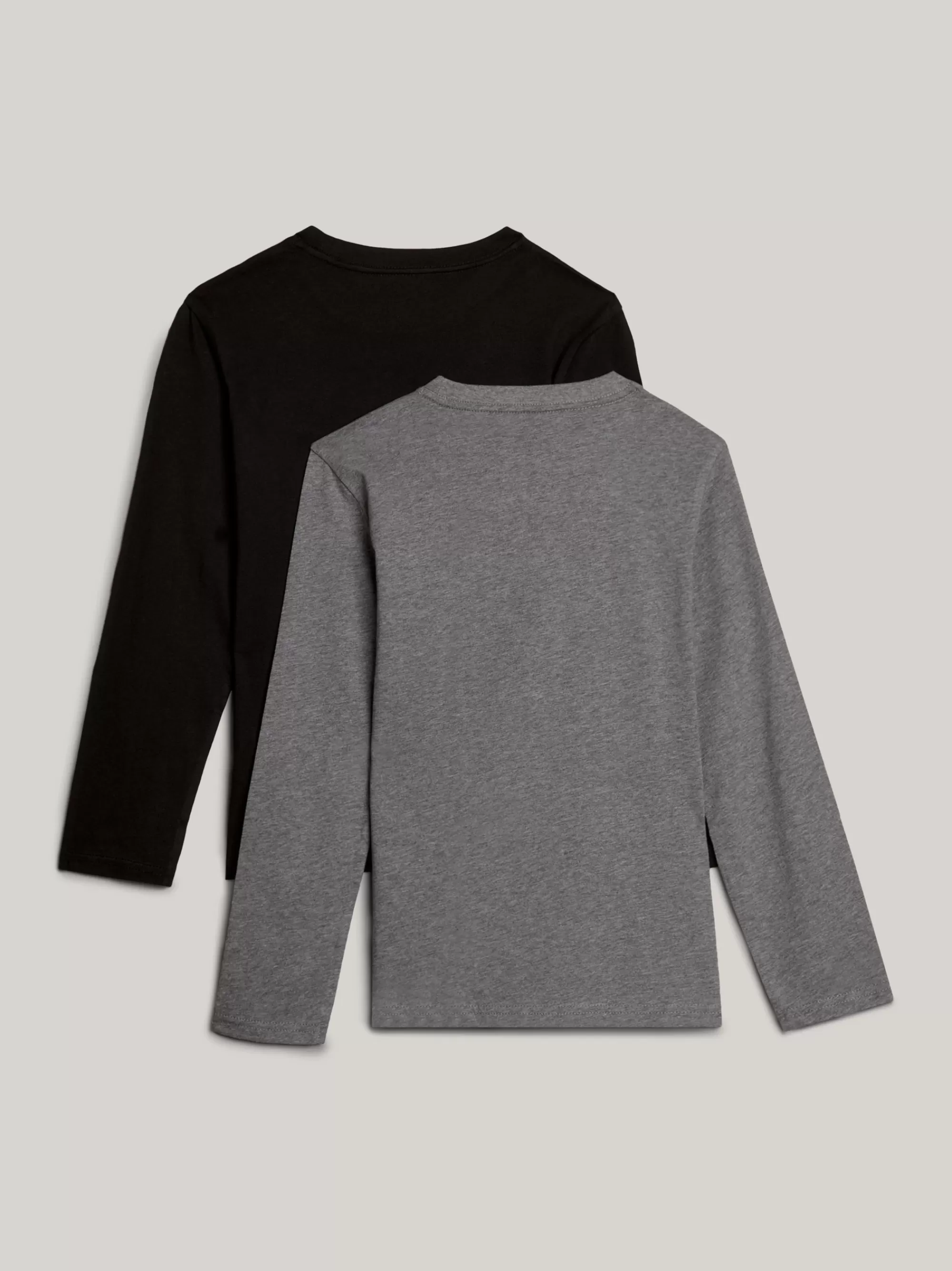 Underwear & Socks | T-Shirts & Polo's*Tommy Hilfiger Set Van 2 Longsleeve T-shirts Met Vlag MEDIUM GREY HT/BLACK